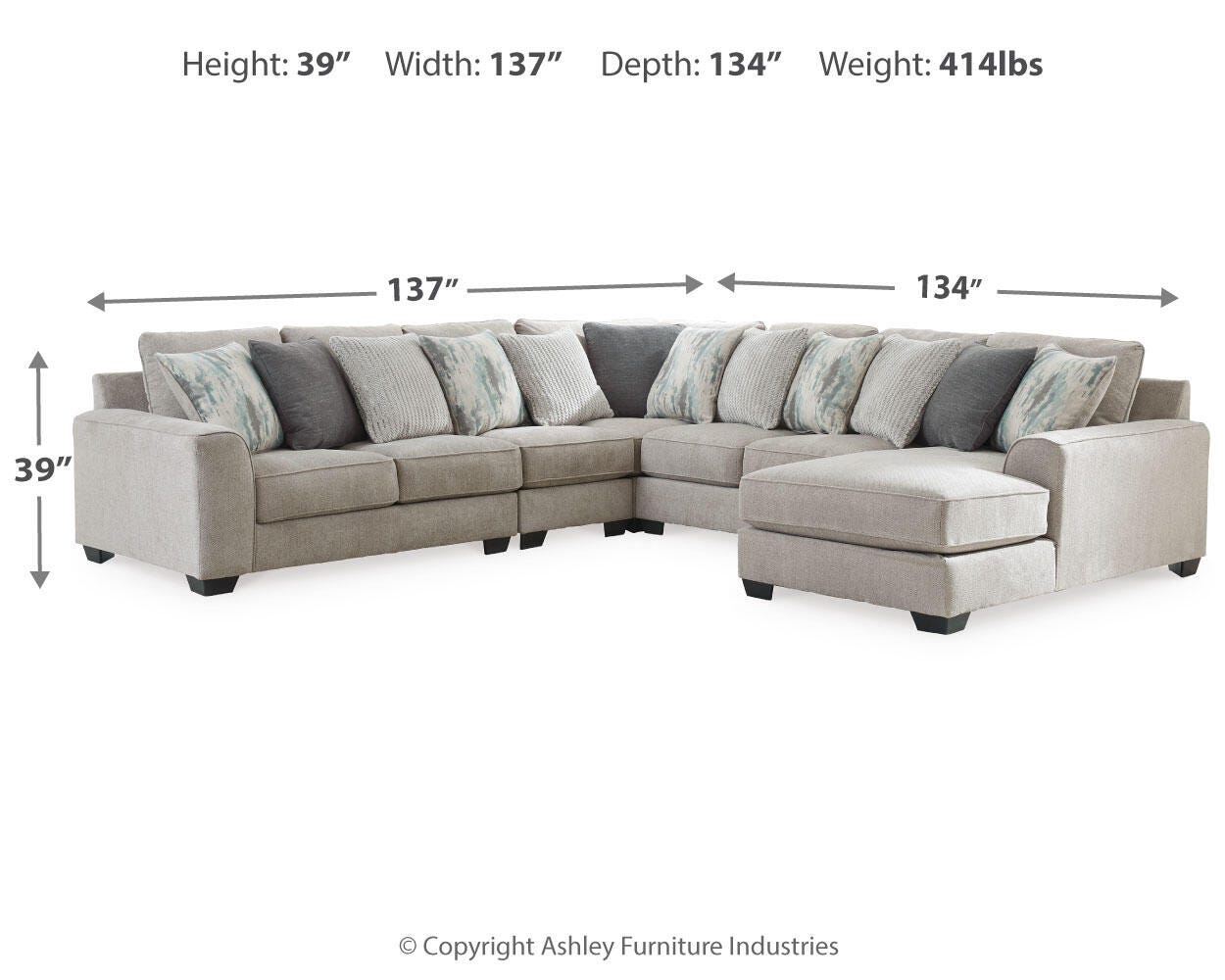 Ardsley 5-Piece Sectional with Chaise - image 4