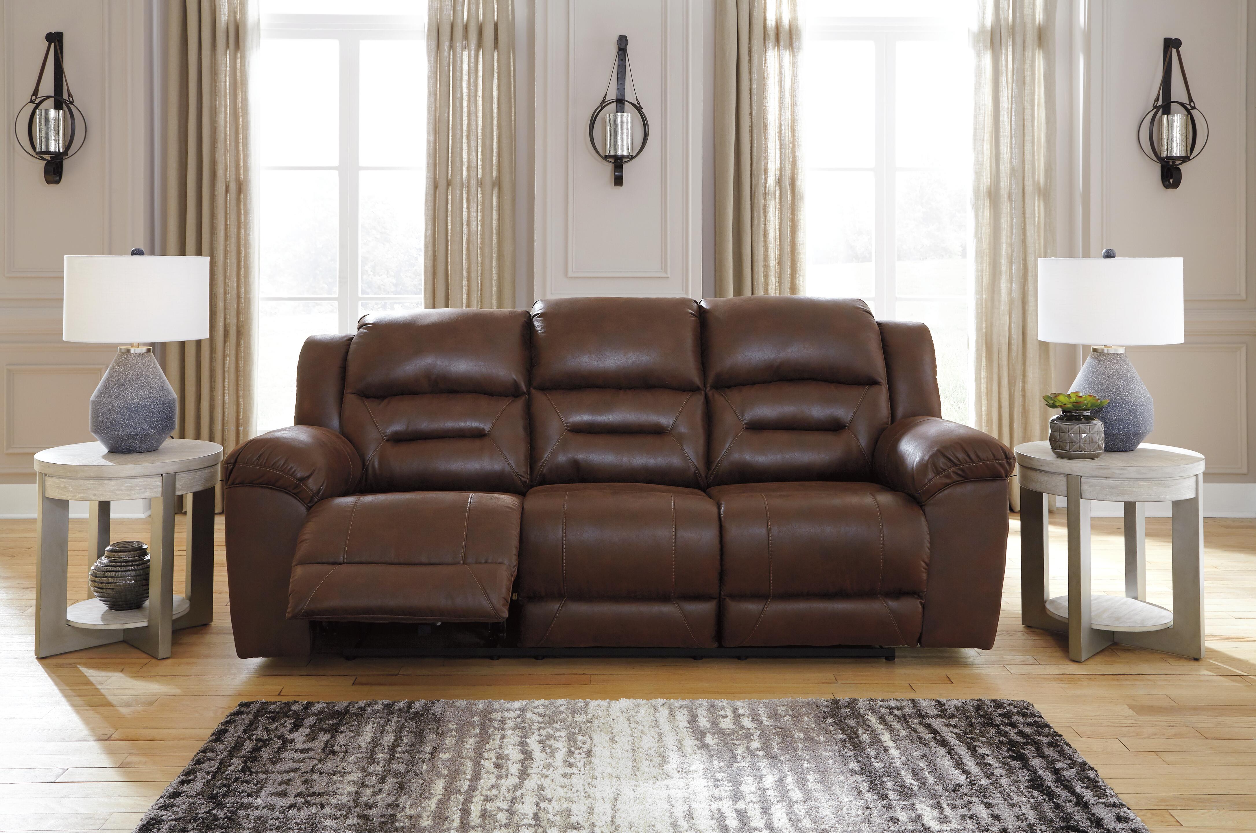 Stoneland Reclining Sofa, Chocolate, rollover