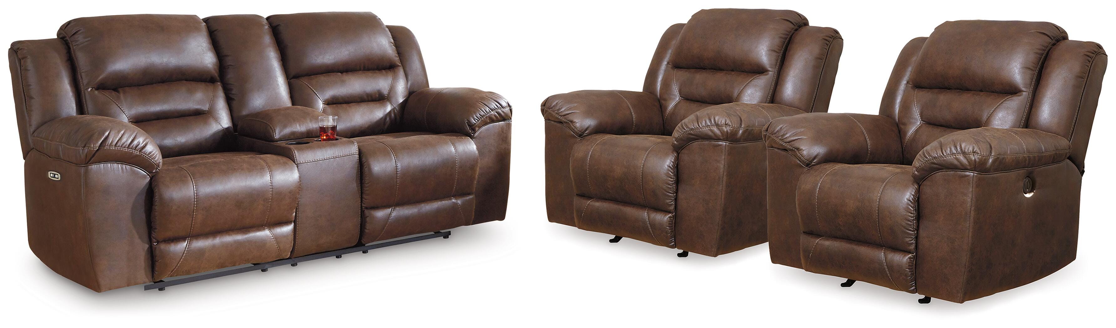 Stoneland Power Reclining Loveseat and 2 Power Recliners - image 1