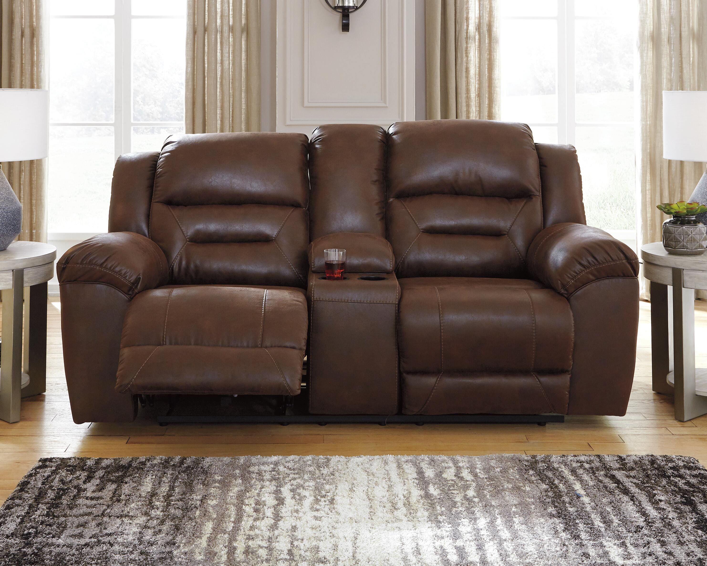 Stoneland Reclining Loveseat with Console - image 1