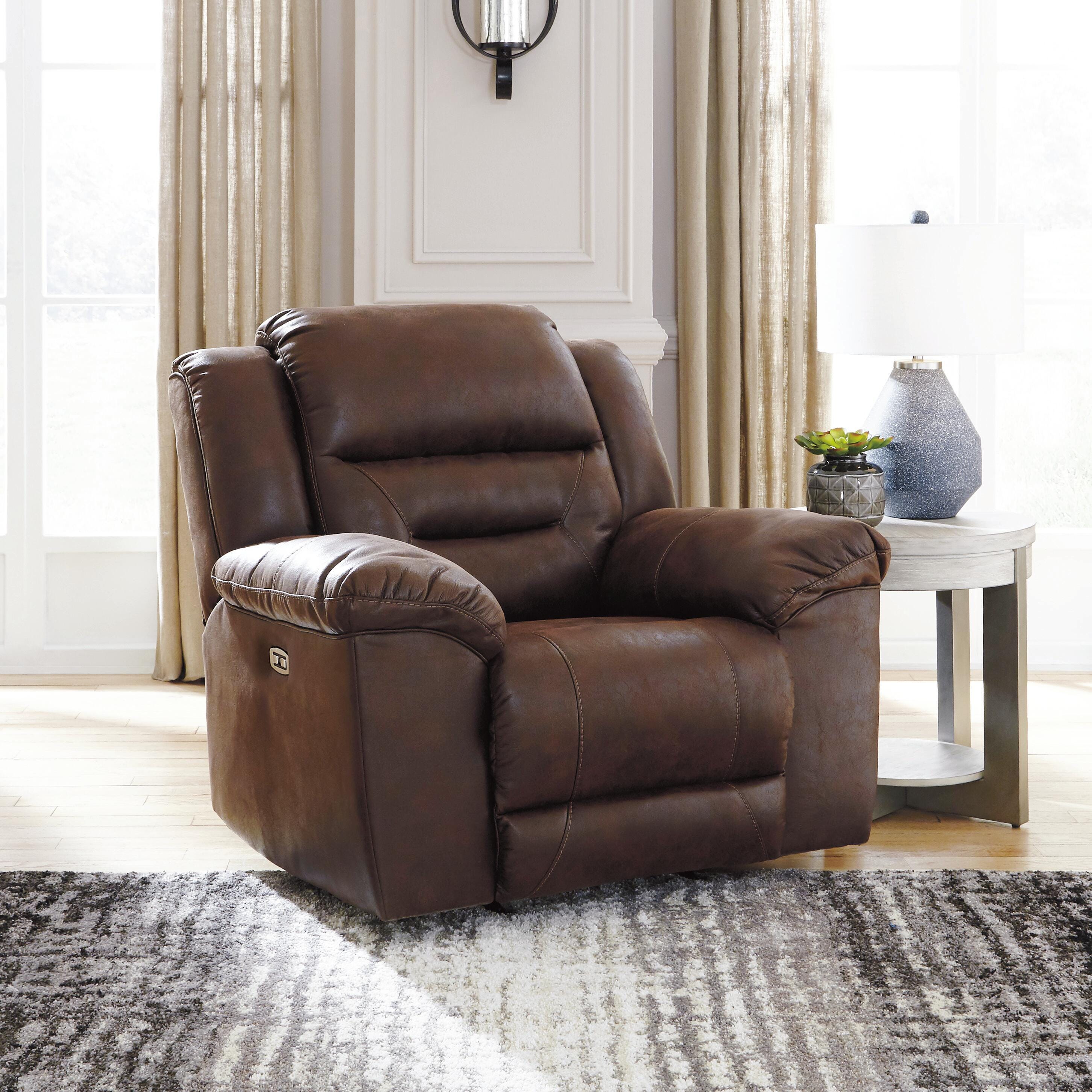 Stoneland Power Recliner, Chocolate, rollover