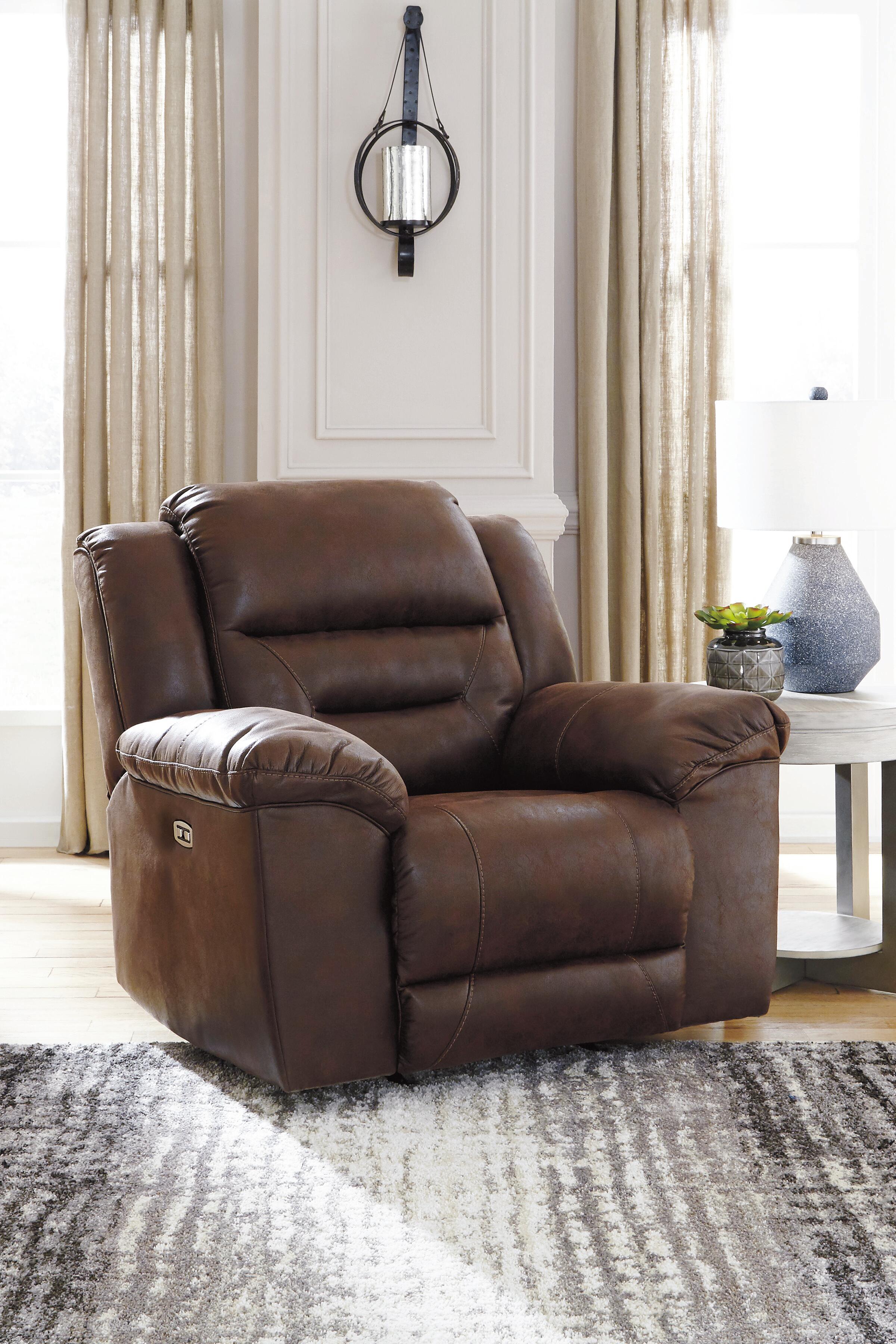 Stoneland Power Recliner, Chocolate, rollover