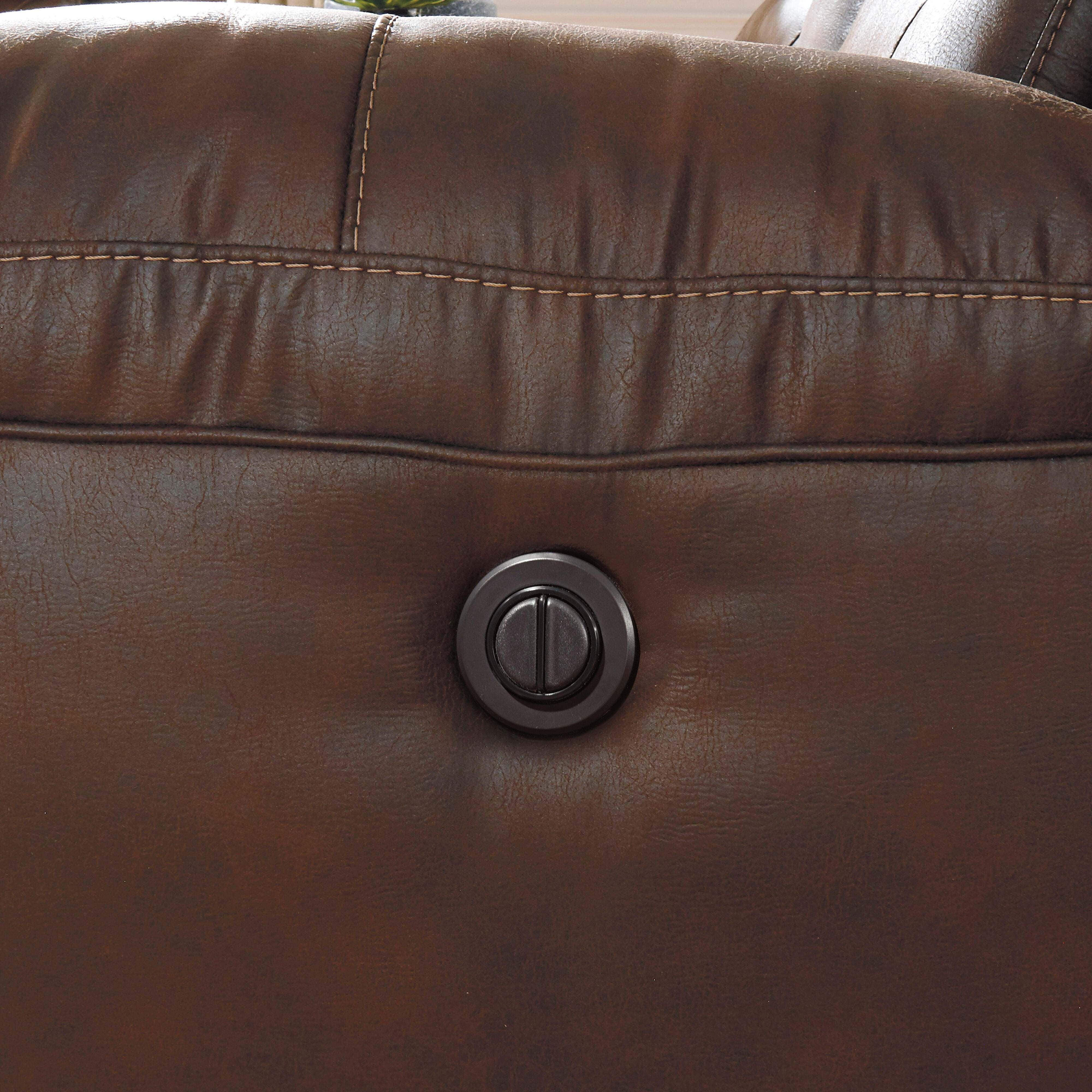Stoneland Reclining Loveseat with Console, Chocolate, large