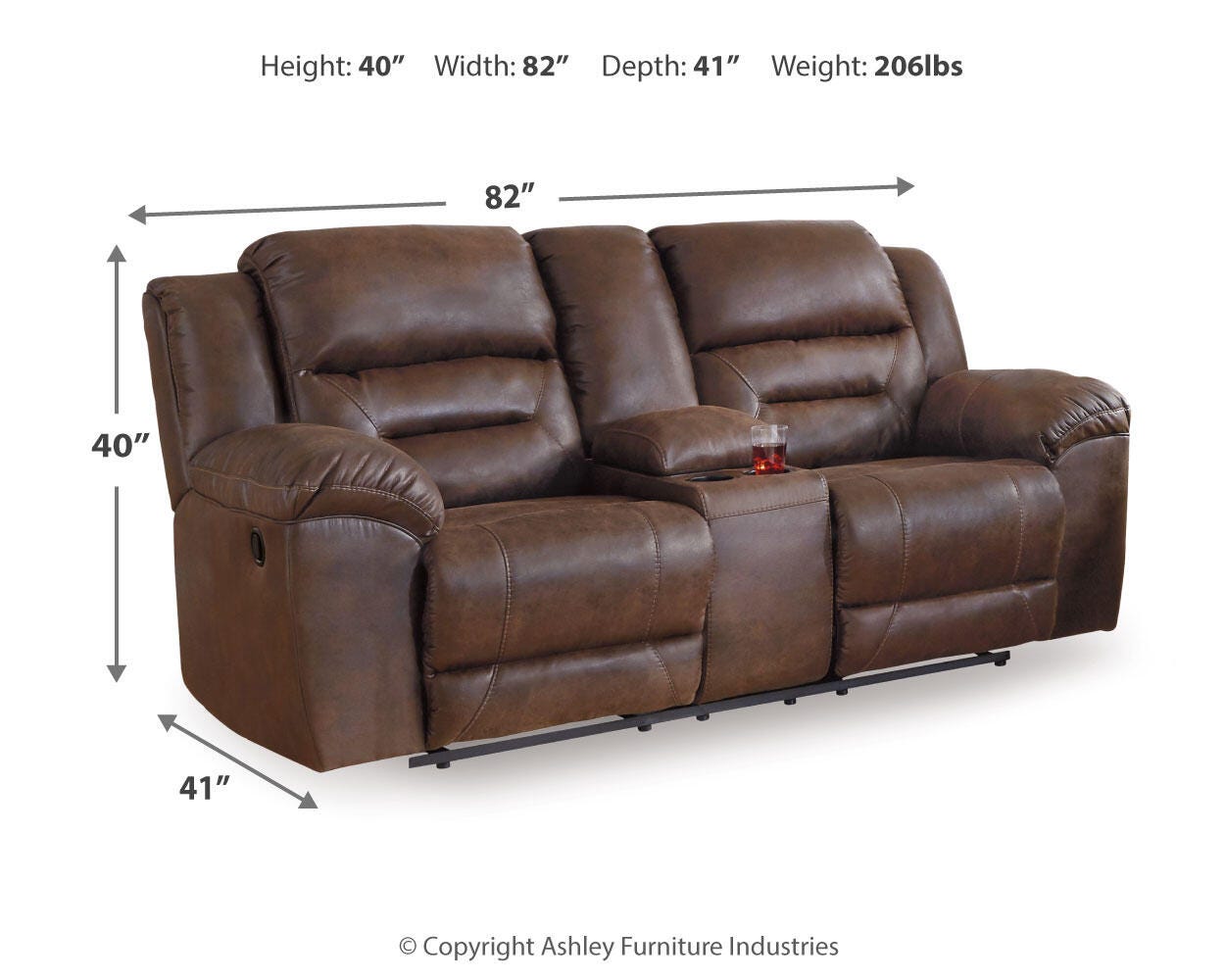 Stoneland Reclining Loveseat with Console - image 4