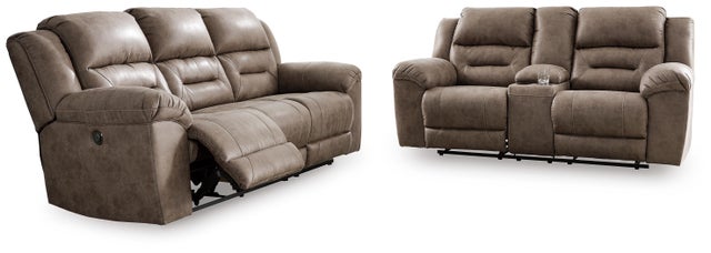 Stoneland Power Reclining Sofa and Loveseat Set