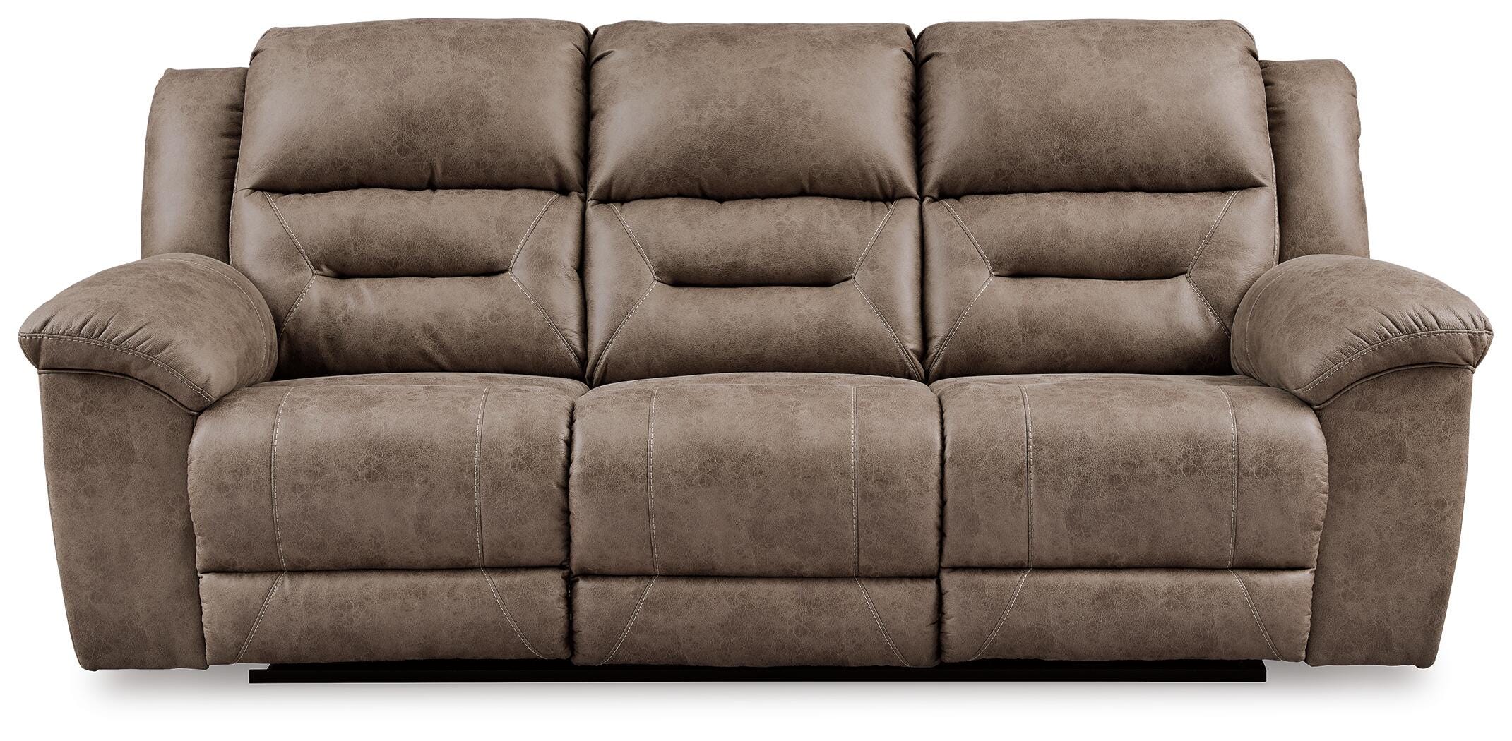 Stoneland Reclining Sofa, Fossil, large