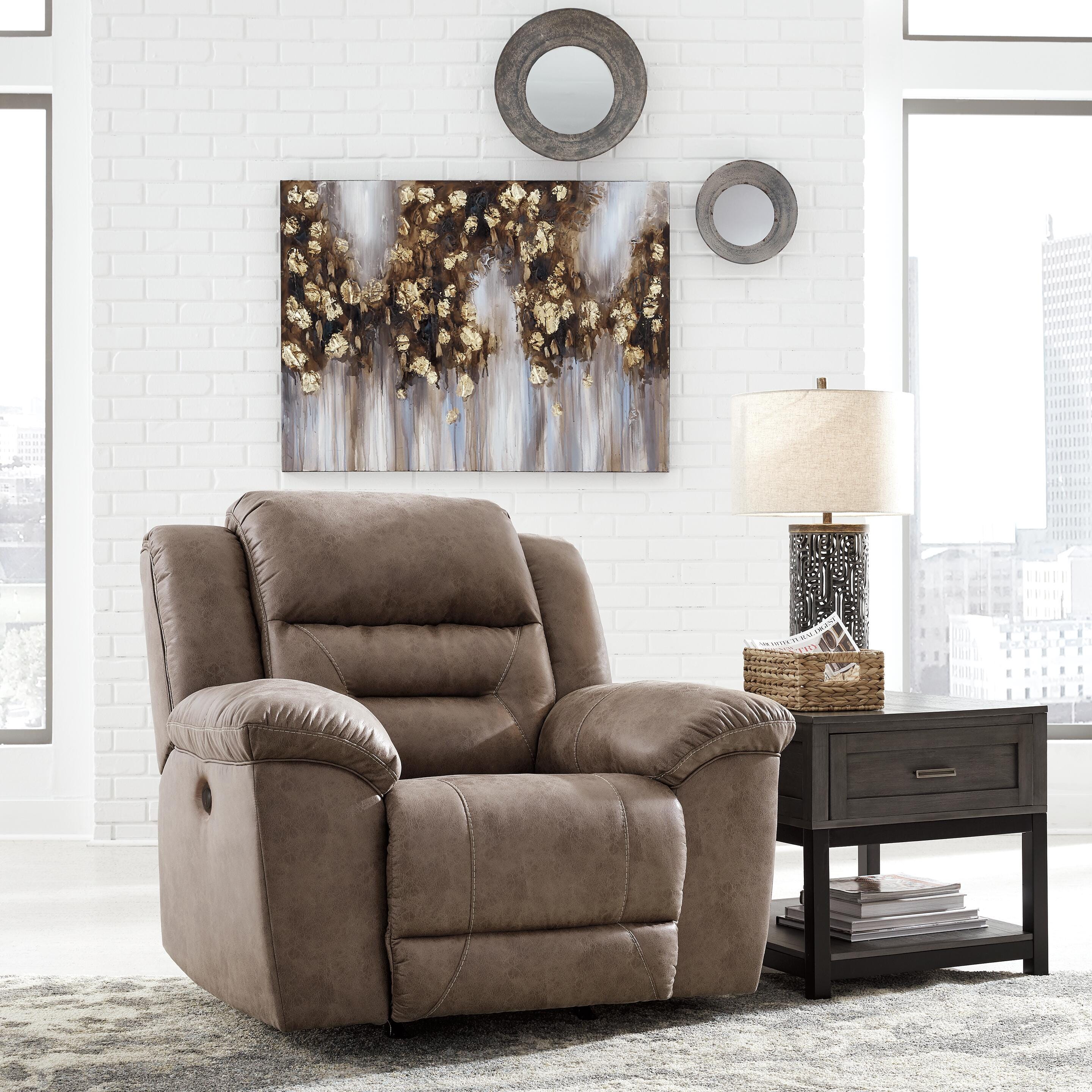Stoneland Power Recliner, Fossil, rollover