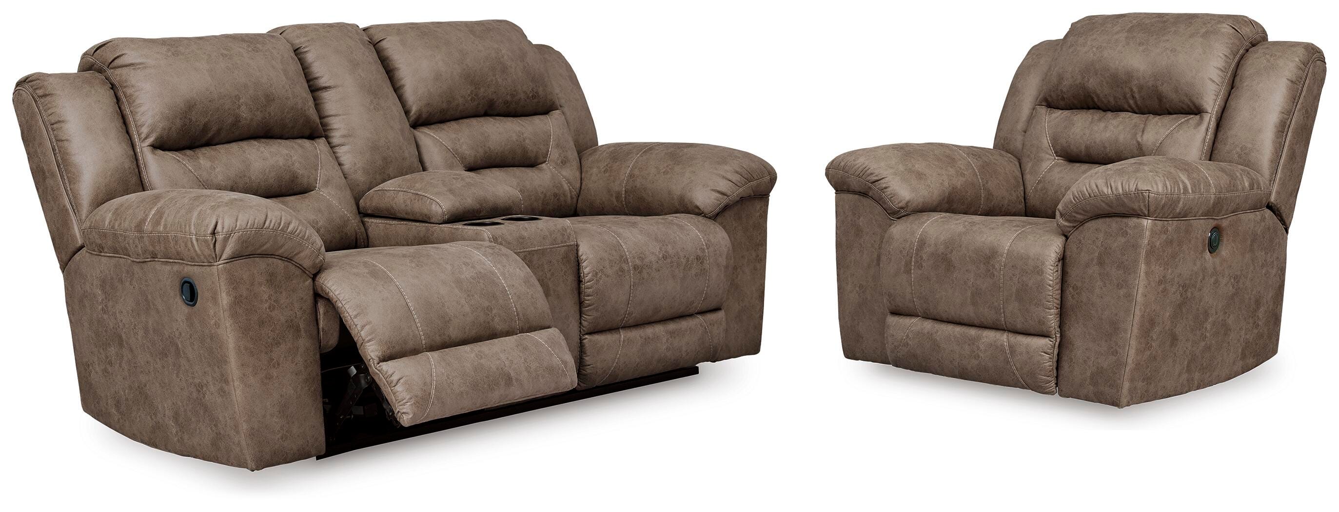 Stoneland Reclining Loveseat and Power Recliner - image 1