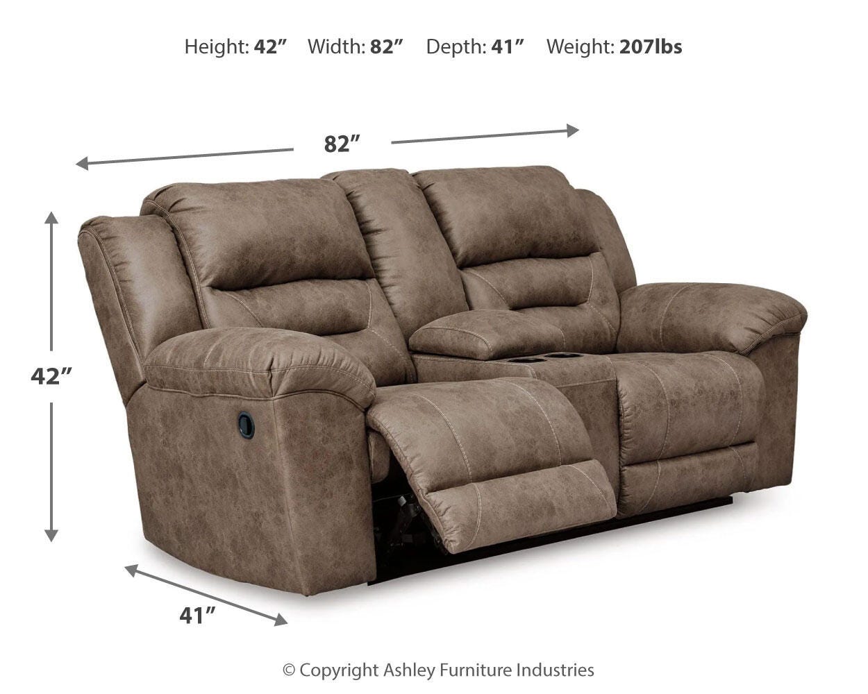 Stoneland Reclining Loveseat with Console - image 6