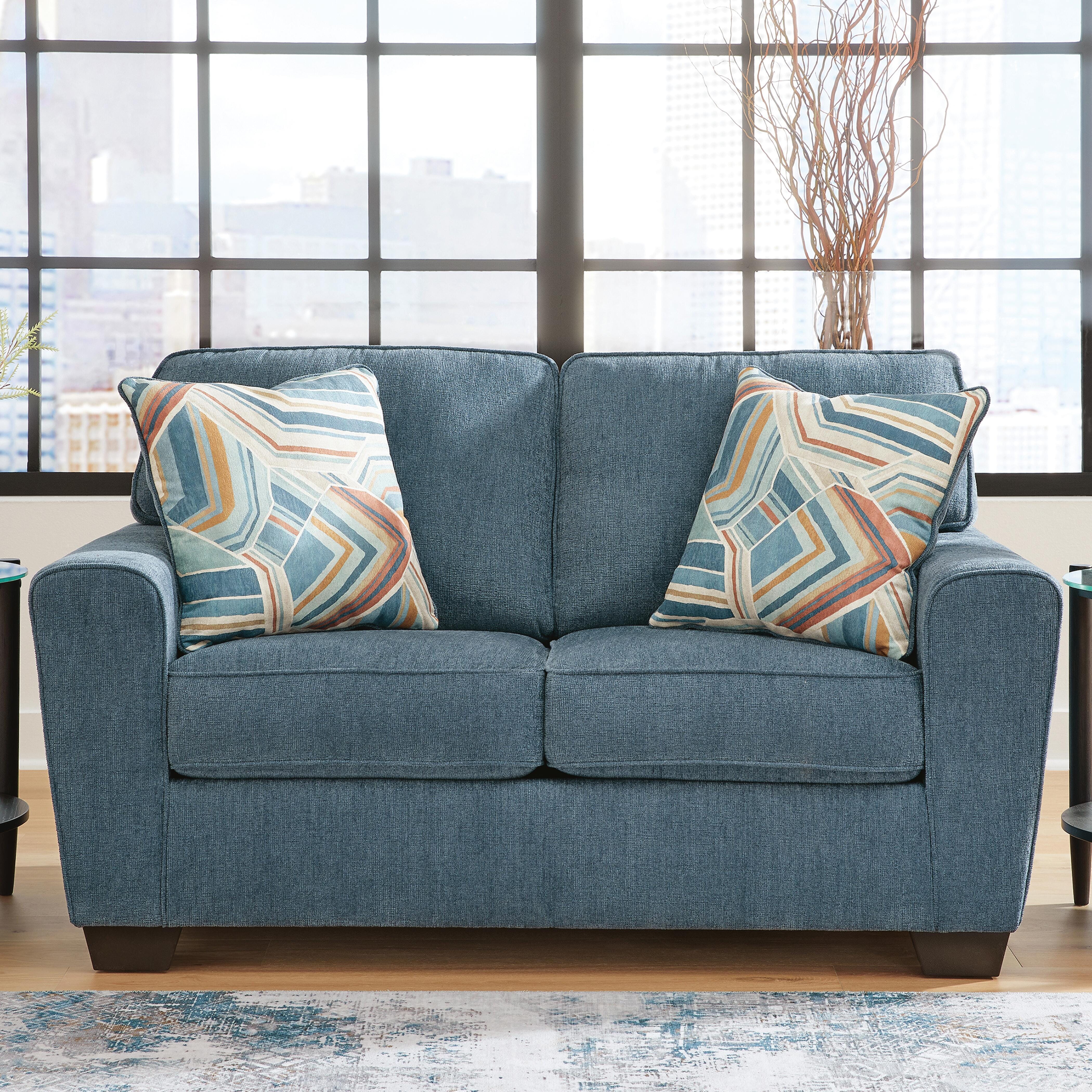 Cashton Loveseat, Blue, large