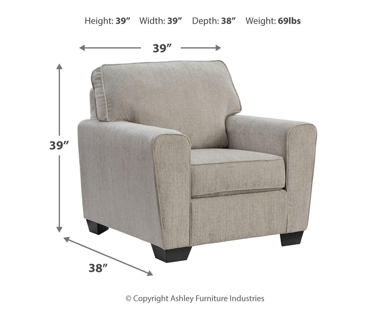 Cashton Chair, Ice, large