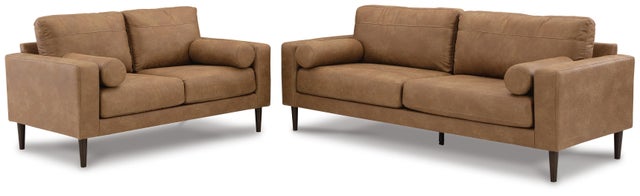Telora Sofa and Loveseat, Caramel