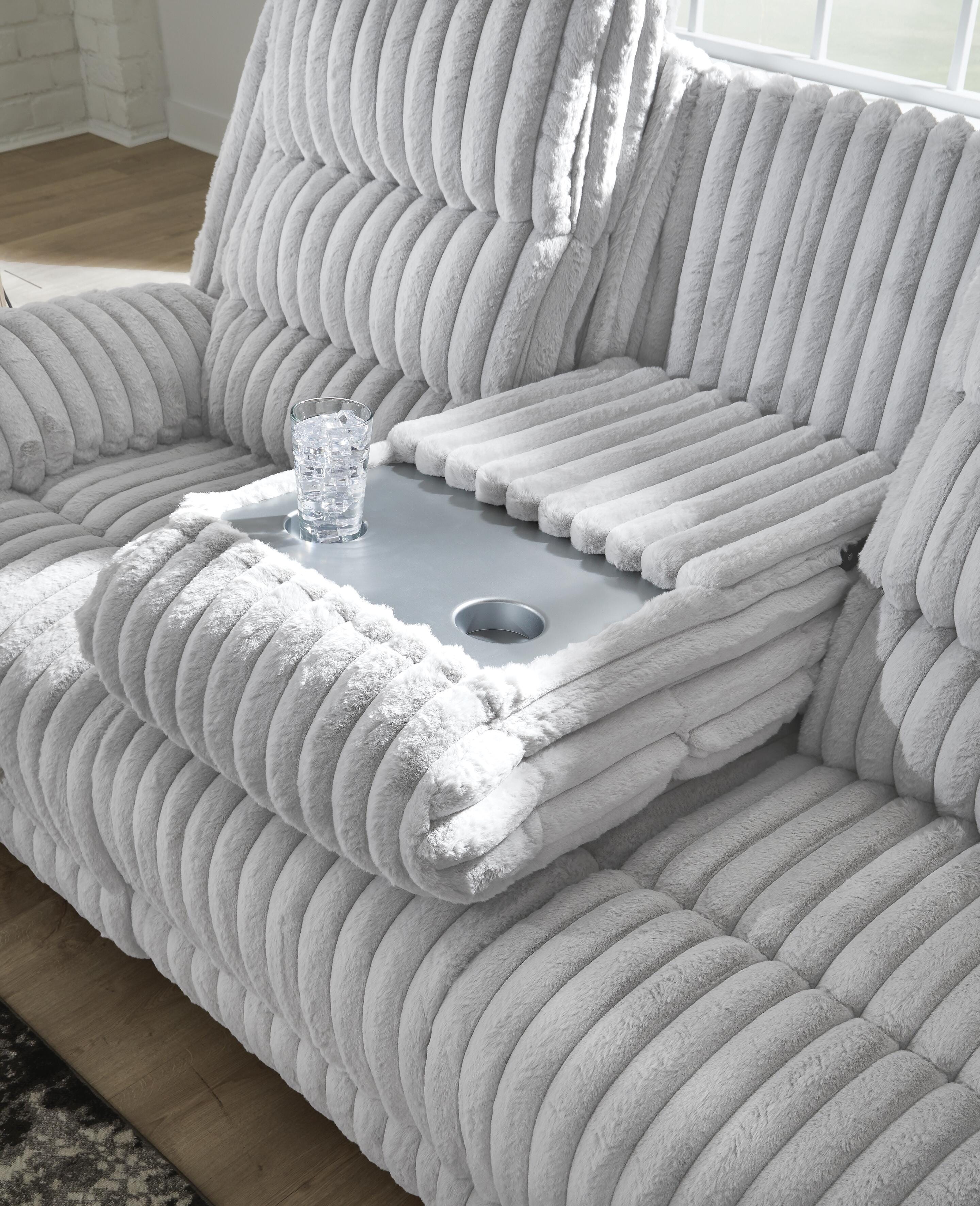 Technique Power Reclining Sofa with Drop Down Table - image 7