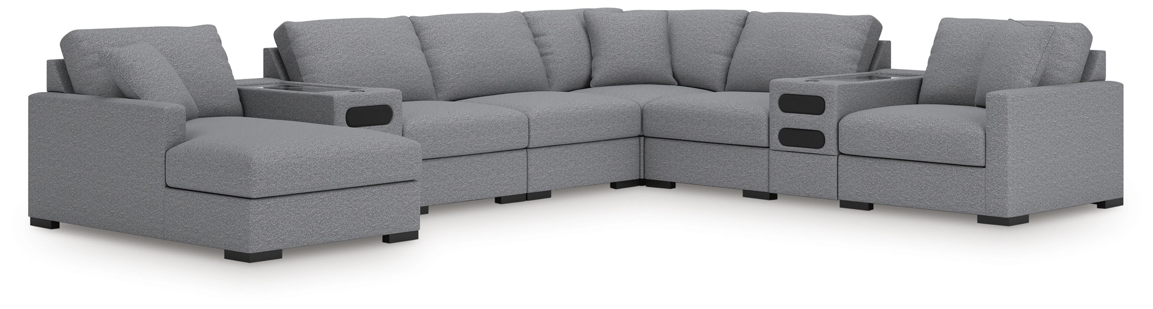Omaha by Ashley 8-Piece Sectional with Audio System and Chaise - image 1