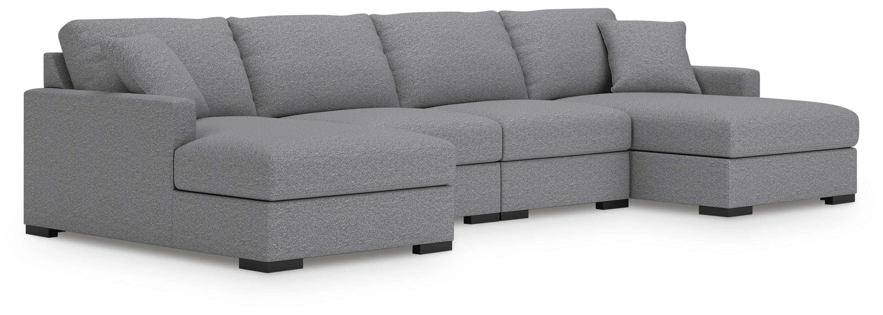 Omaha by Ashley 4-Piece Sectional with Chaise, Salt and Pepper, large