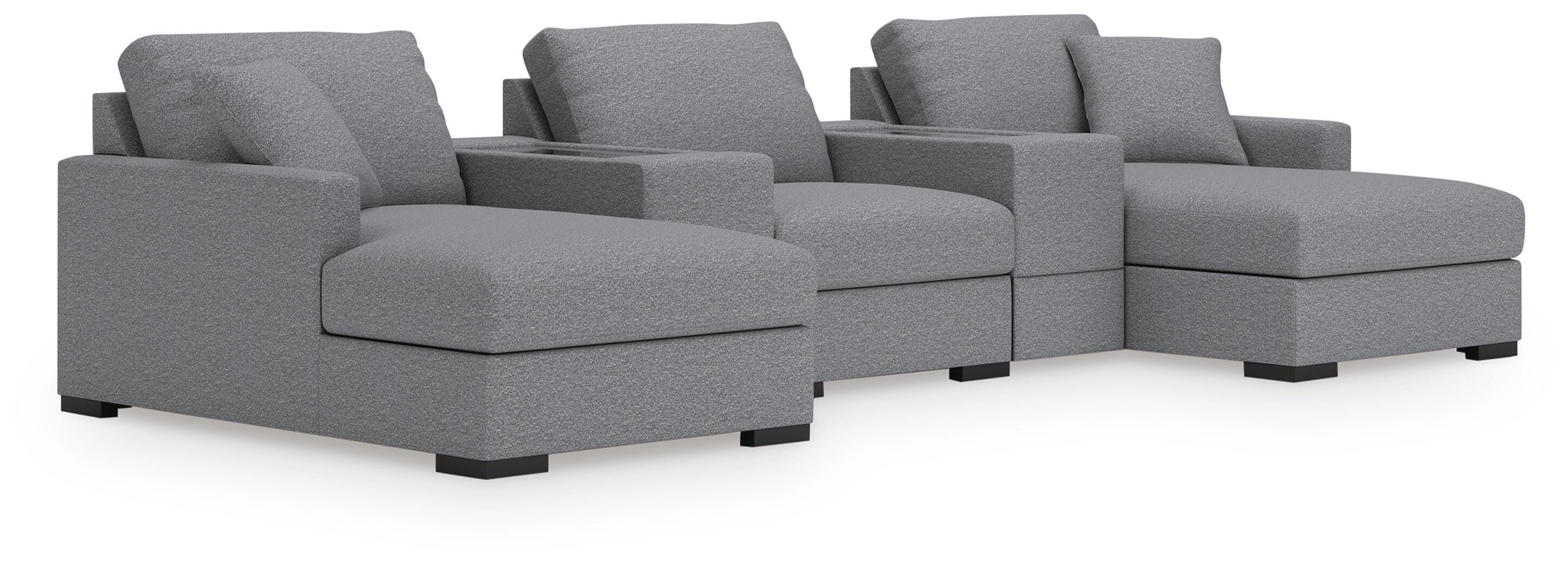 Omaha by Ashley 5-Piece Sectional with Chaise and Storage Consoles - image 1