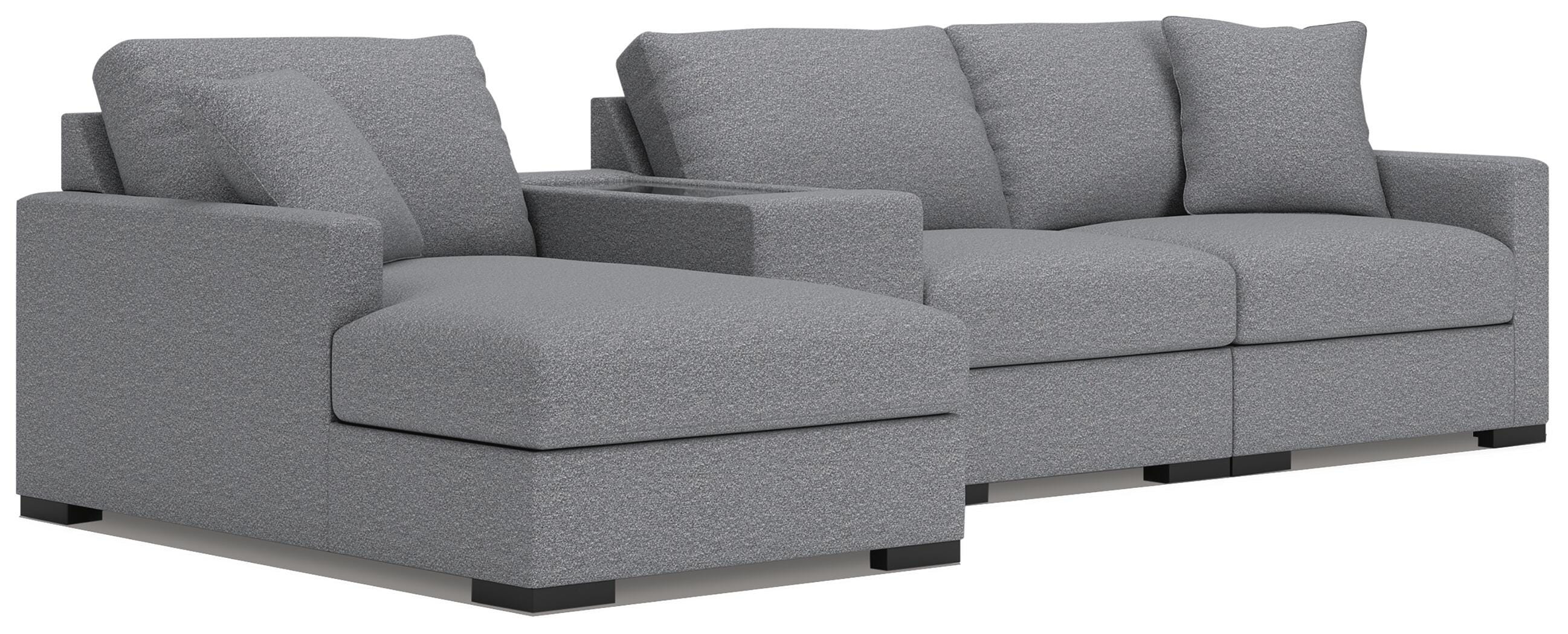 Omaha by Ashley 4-Piece Sectional with Chaise and Storage Console - image 1