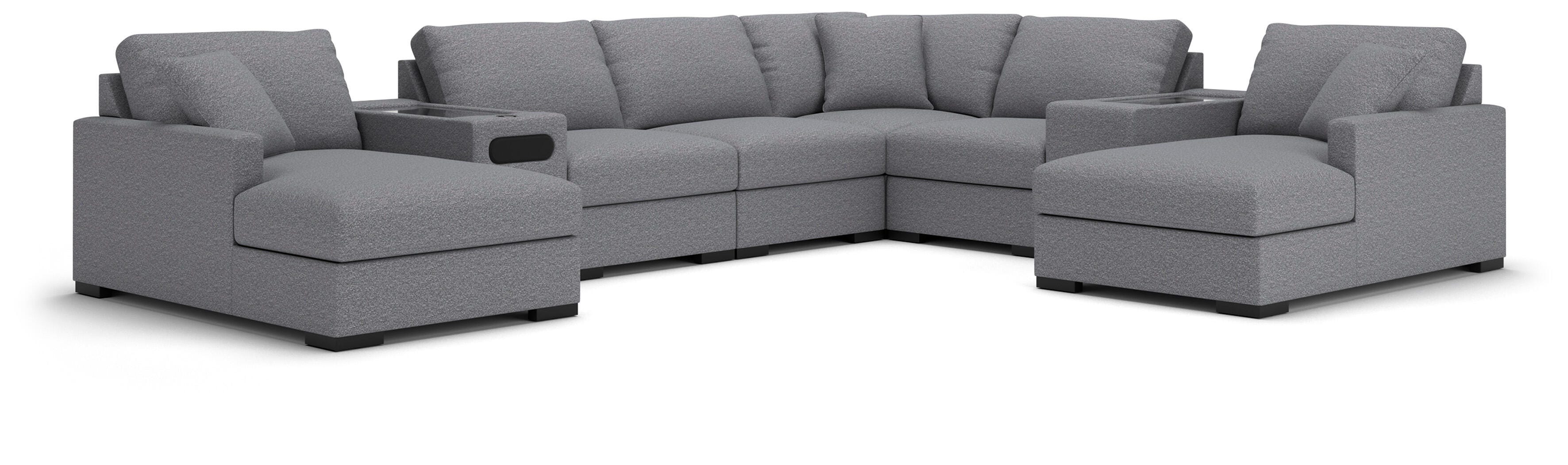 Omaha by Ashley 8-Piece Double Storage Chaise Sectional with Audio and Storage Consoles - image 1