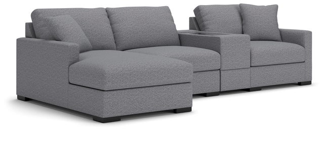 Omaha by Ashley 4-Piece Modular Next-Gen Nuvella™ Performance Fabric Sectional with Storage Chaise and Console