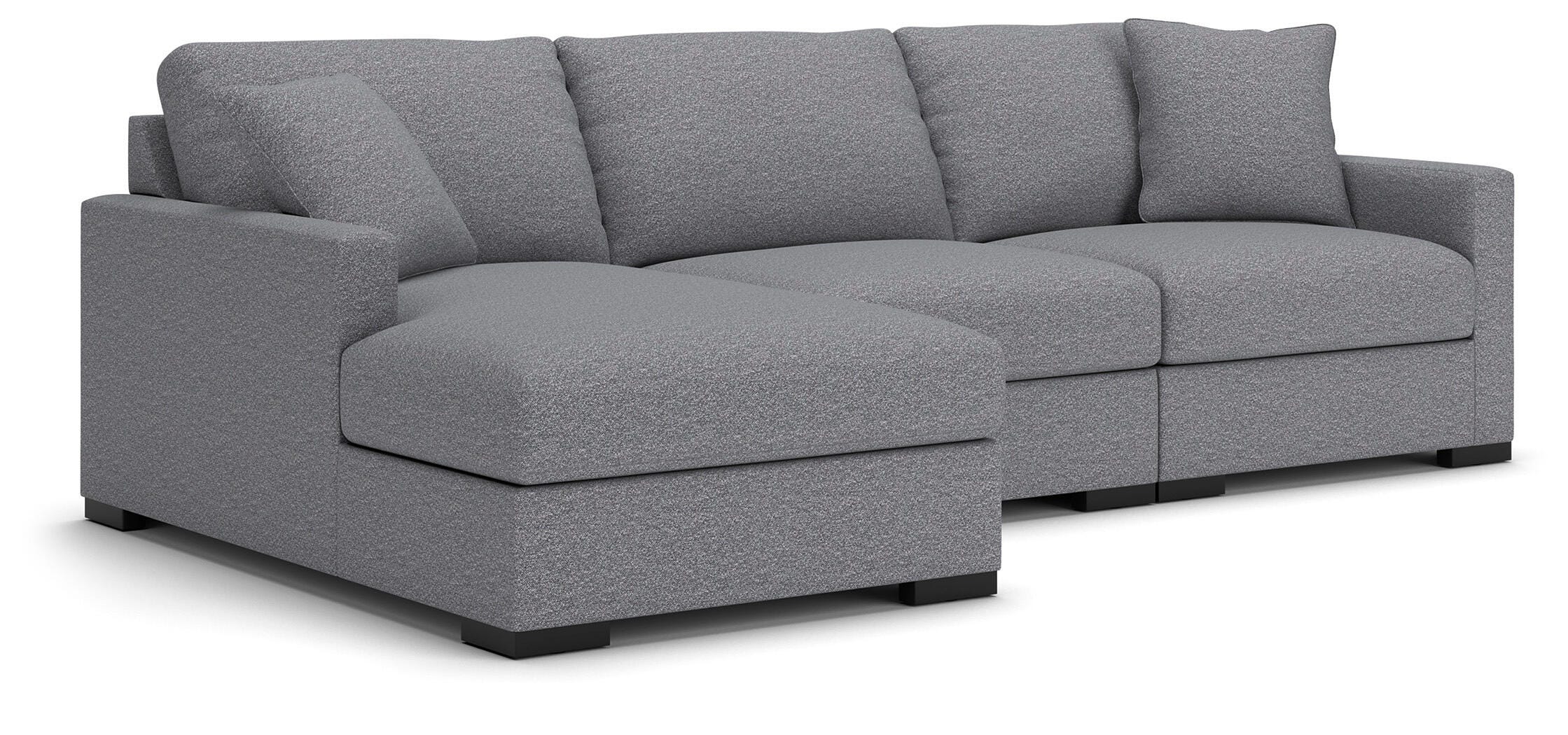 Omaha by Ashley 3-Piece Sectional Sofa Storage Chaise, Salt and Pepper, large