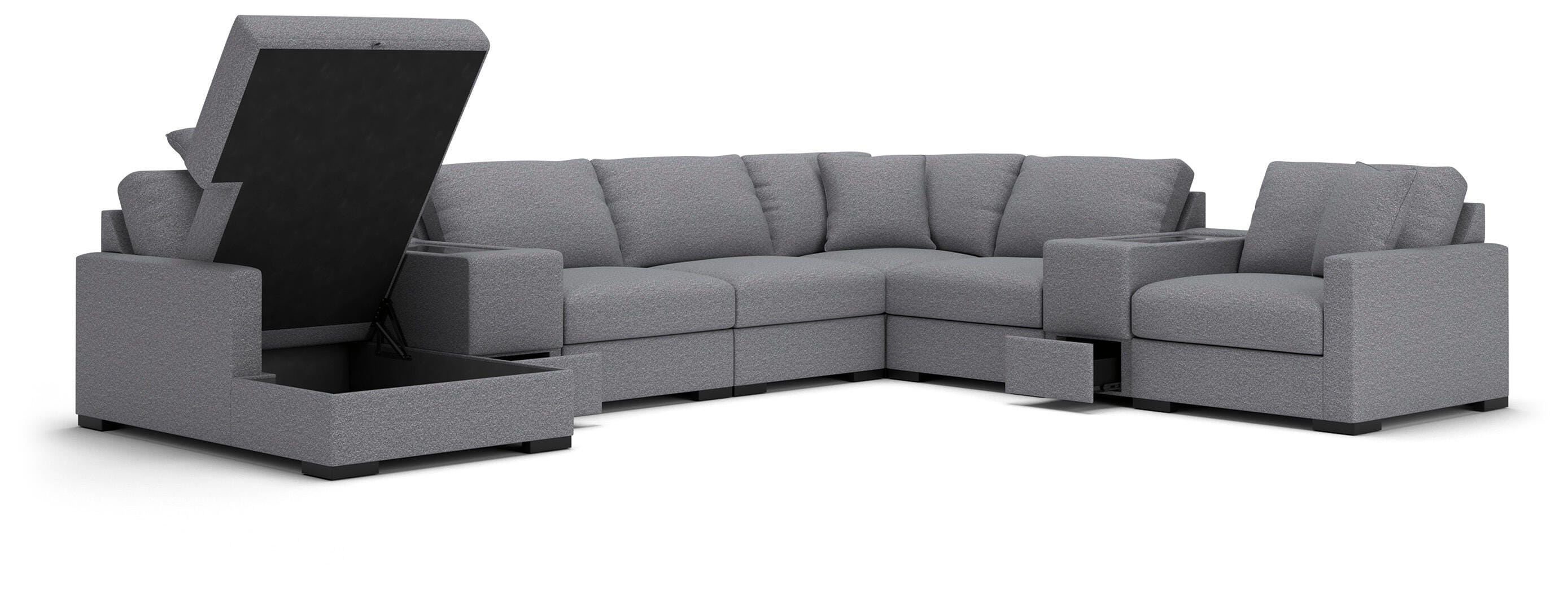 Omaha by Ashley 8-Piece Sectional with Storage Chaise and Storage Consoles - image 2
