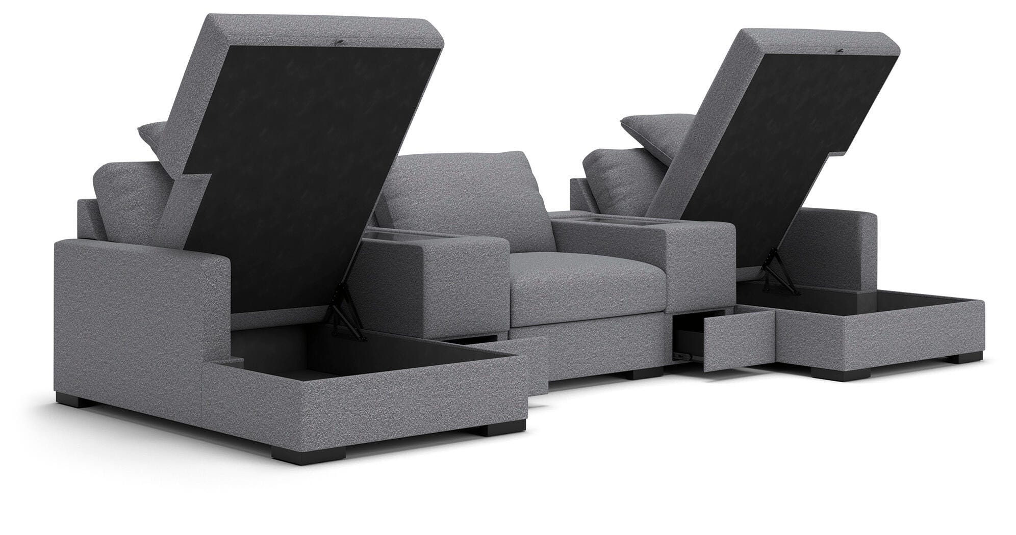 Omaha by Ashley 5-Piece Double Storage Chaise Sectional with Storage Consoles - image 2