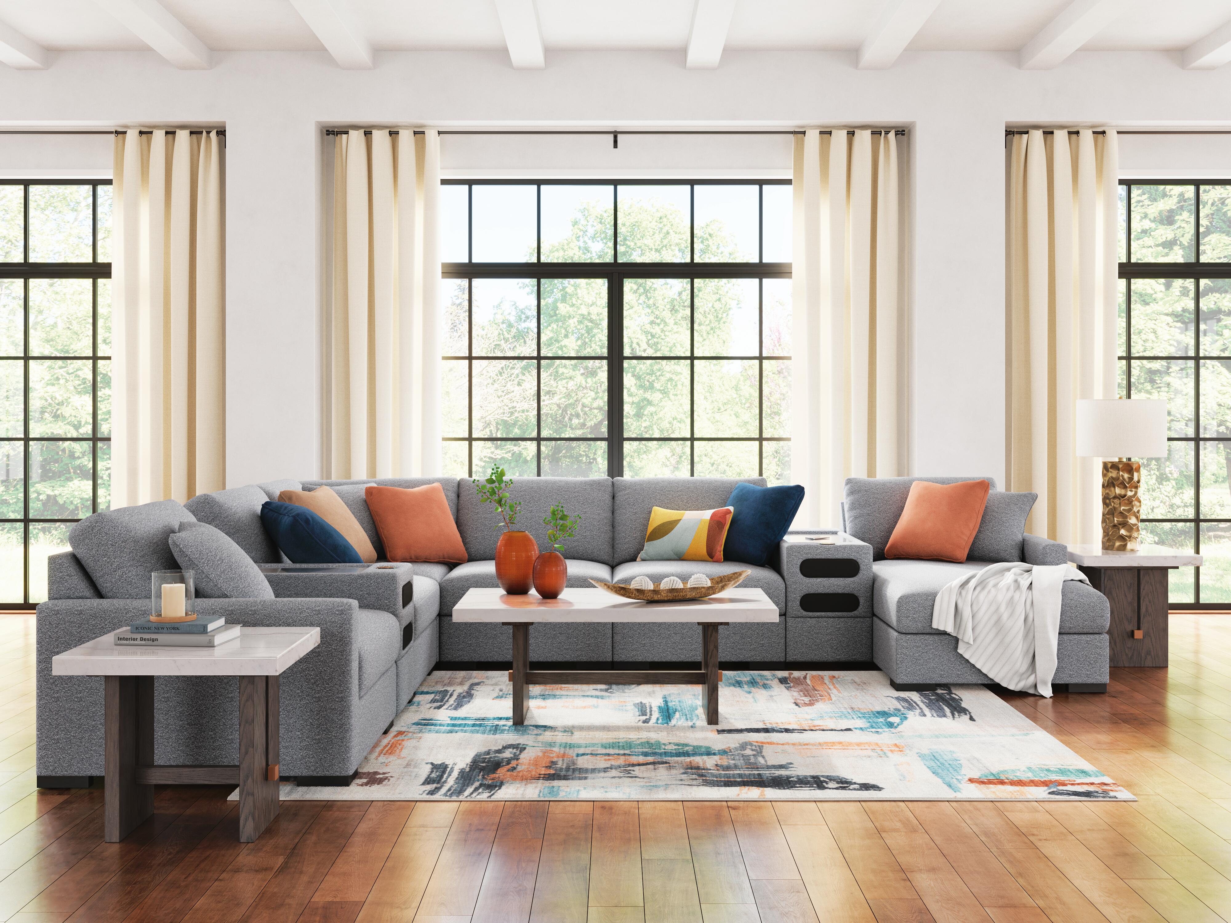 Omaha by Ashley 8-Piece Sectional with Audio System and Chaise - image 3