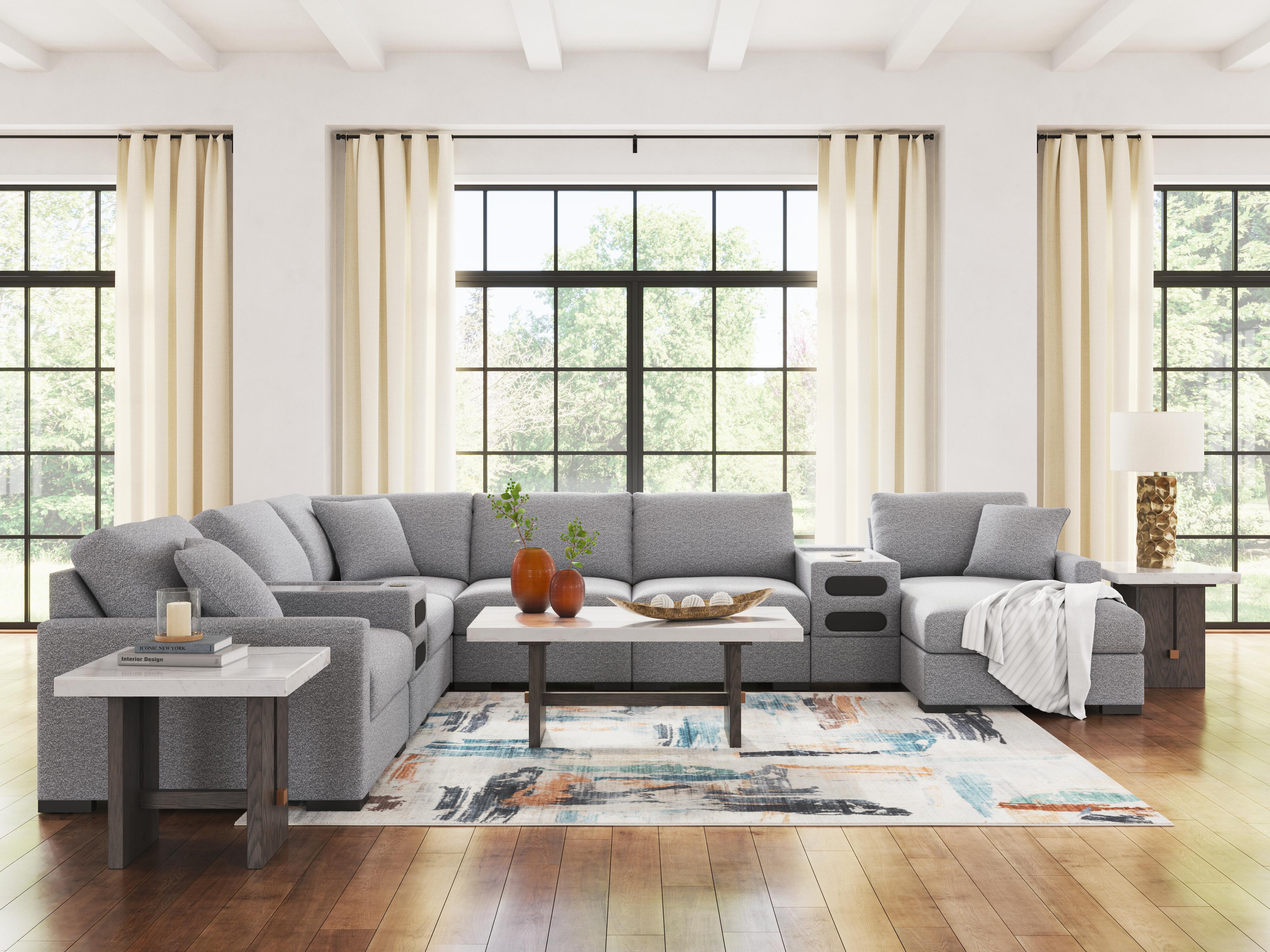 Omaha by Ashley 8-Piece Sectional with Audio System and Chaise - image 1
