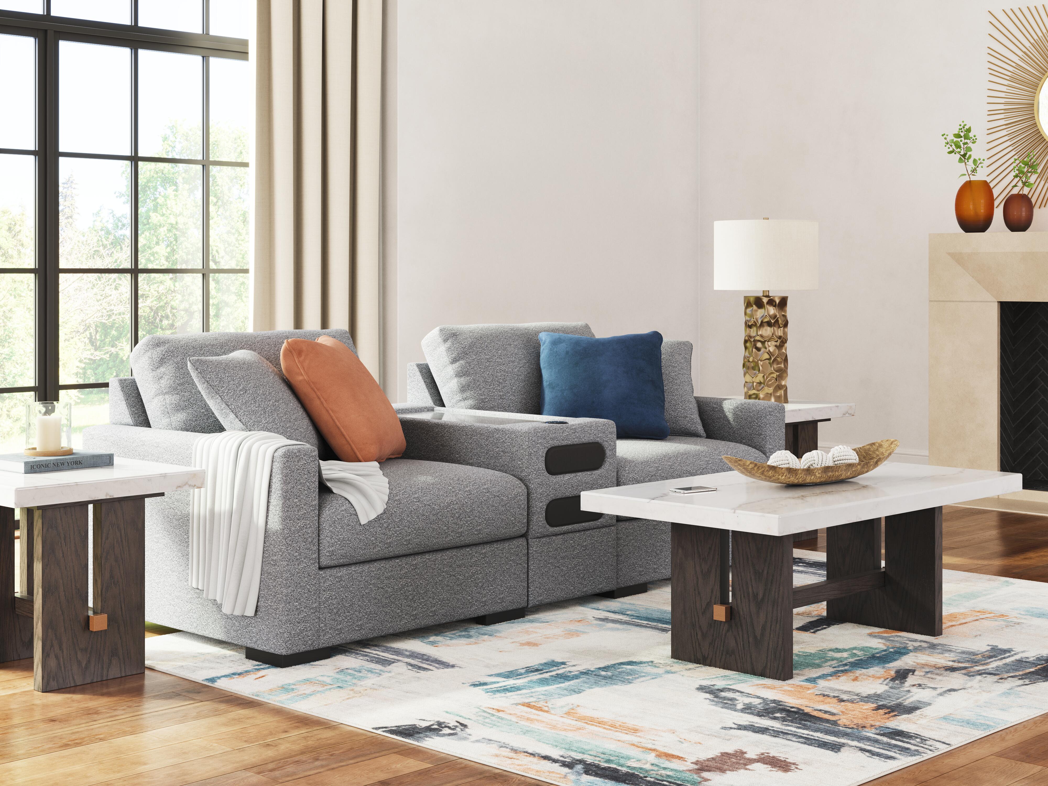Omaha by Ashley 3-Piece Sectional Loveseat with Audio System - image 1