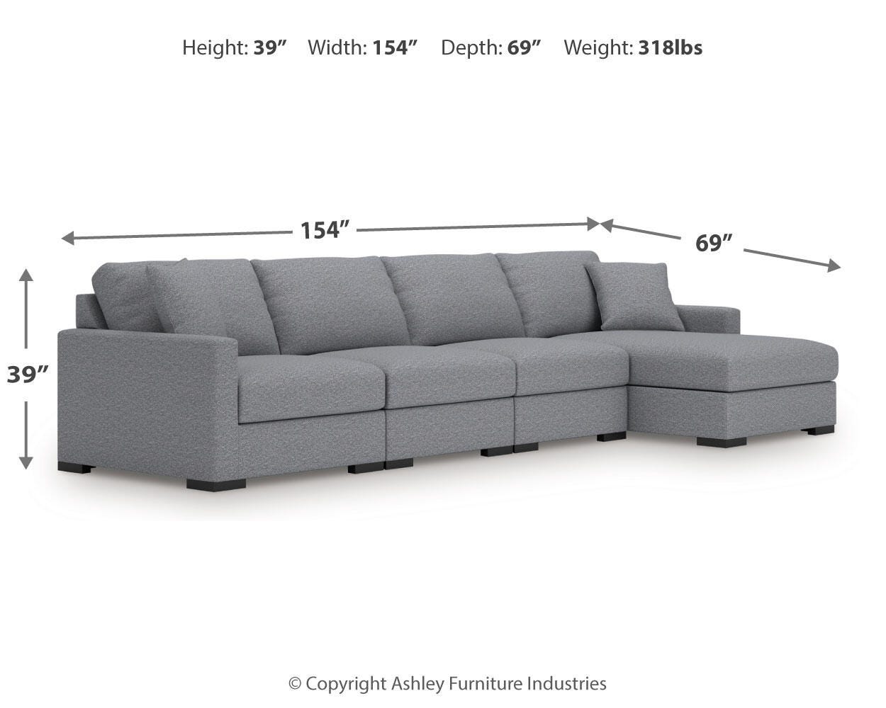 Seccional de 4 piezas Omaha by Ashley con chaise longue con espacio de almacenamiento - image 7
