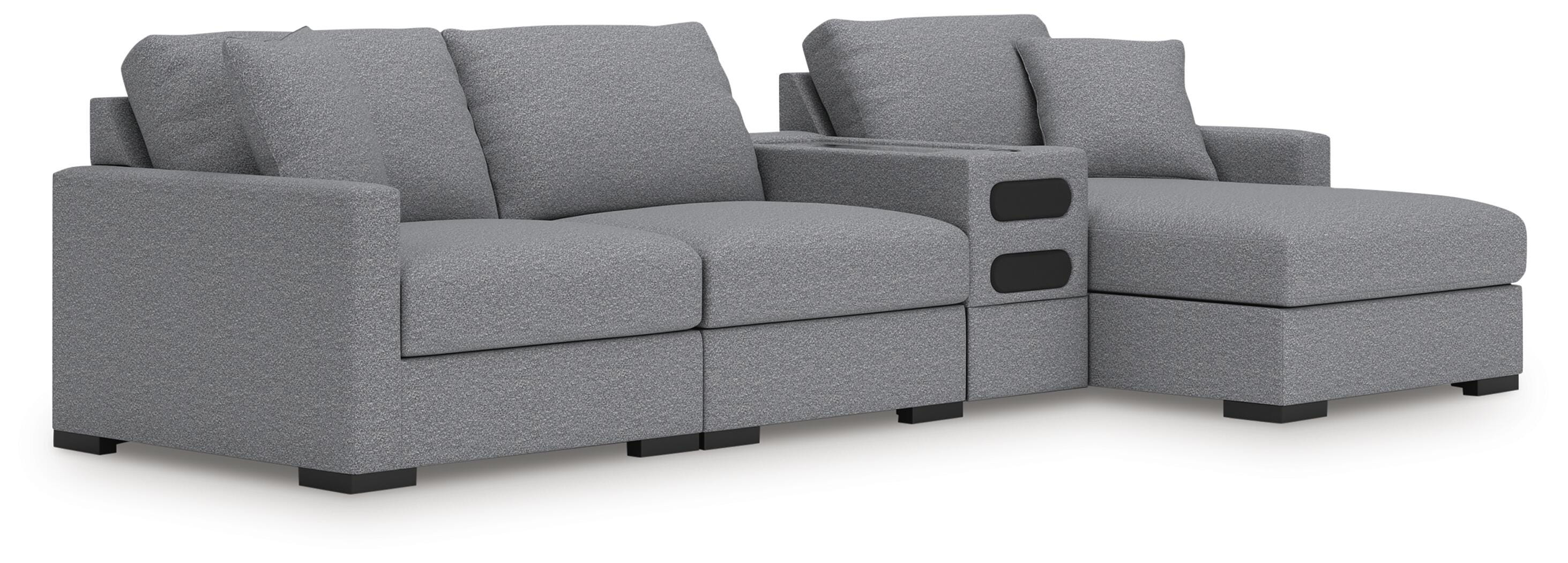 Omaha by Ashley 4-Piece Sectional with Chaise and Audio Console - image 1