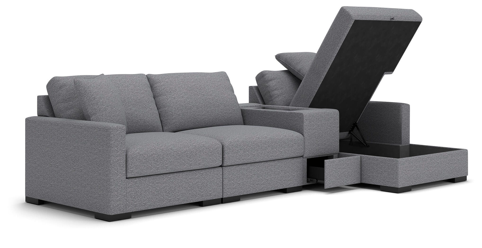 Omaha by Ashley 4-Piece Sectional with Storage Chaise and Storage Console - image 2