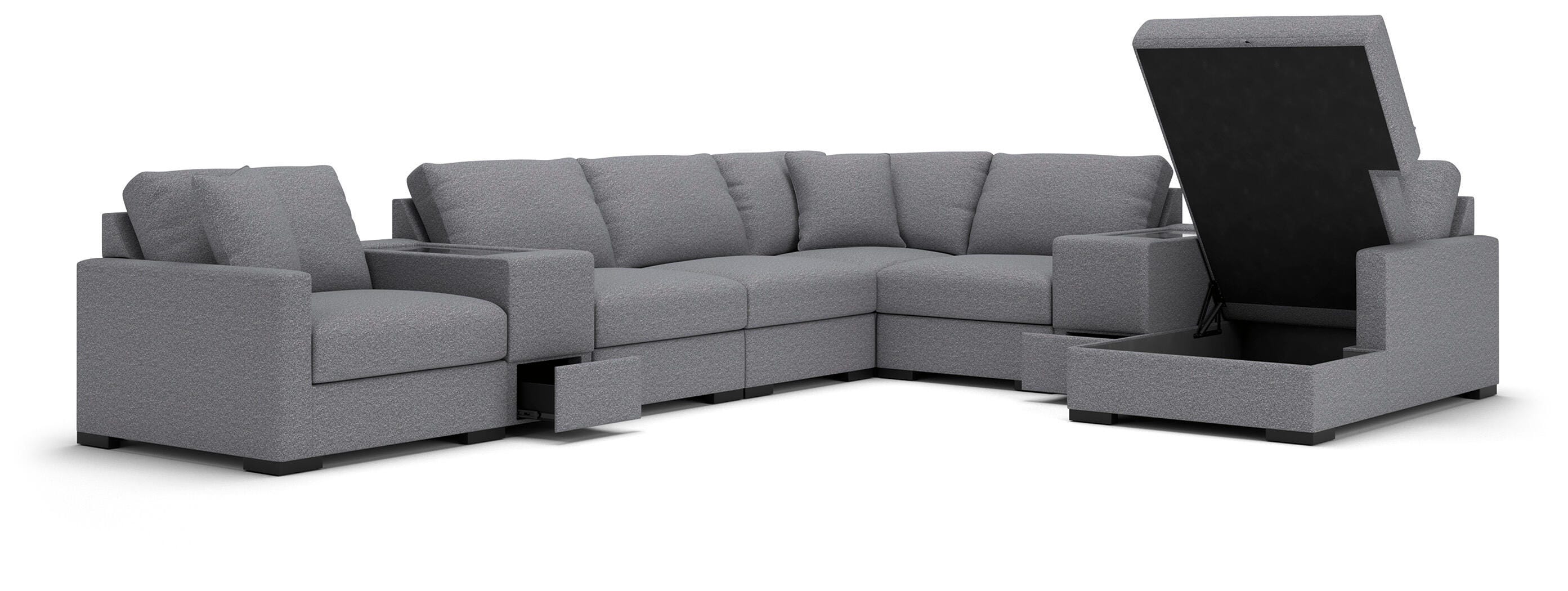 Seccional Omaha by Ashley de 8 piezas con chaise longue y consolas de almacenamiento - image 2