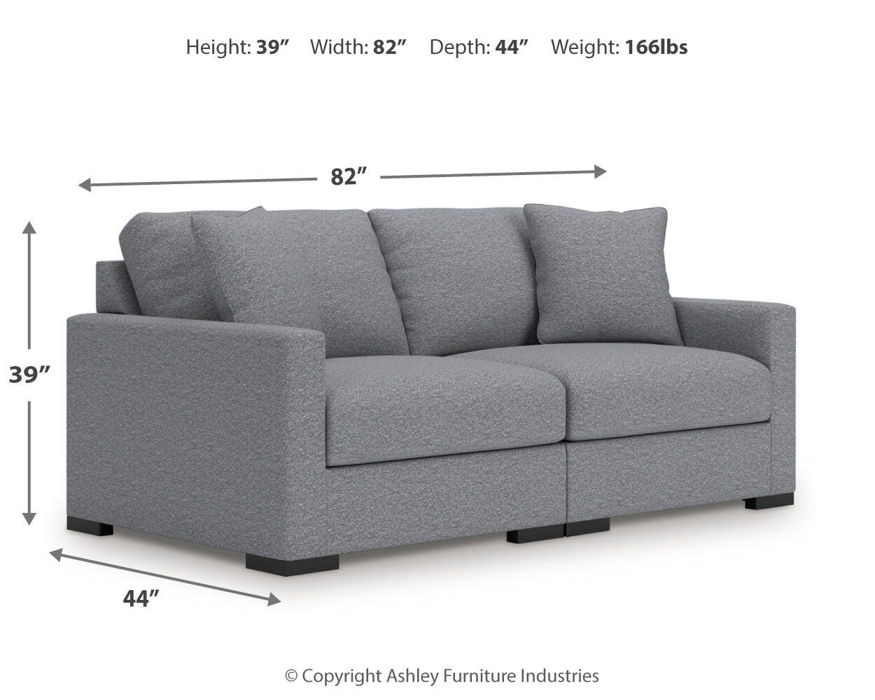 Omaha by Ashley 2-Piece Sectional Loveseat, Salt and Pepper, large