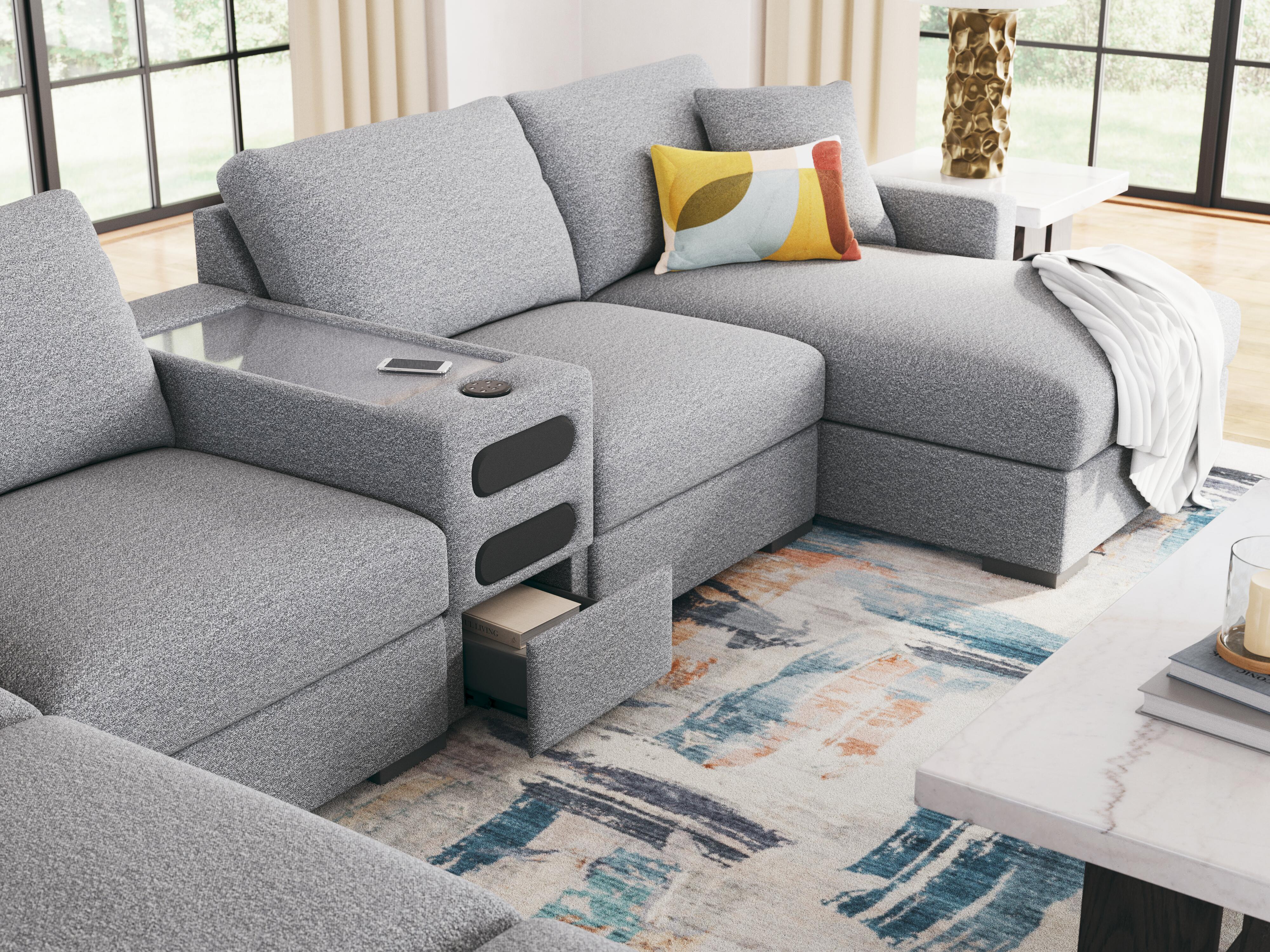 Omaha by Ashley 8-Piece Sectional with Audio System and Chaise - image 5