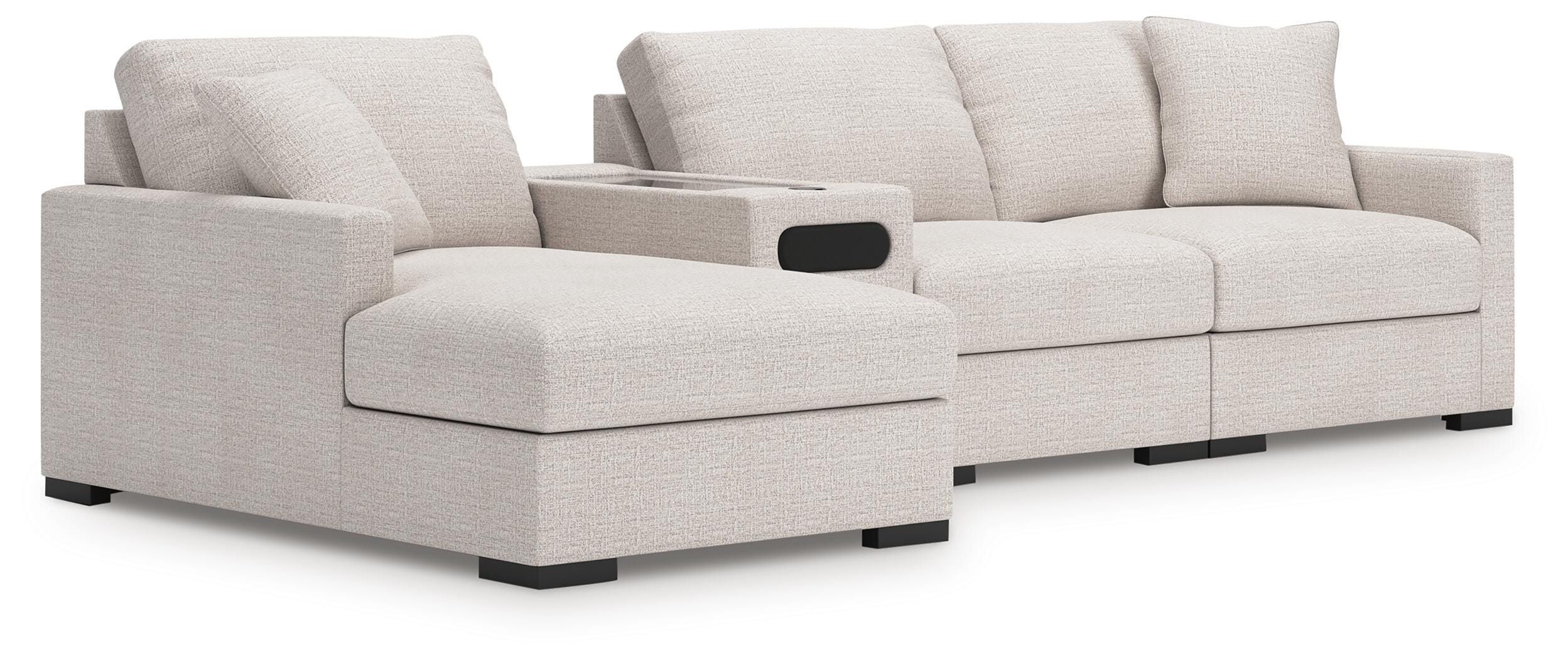 Omaha by Ashley 4-Piece Sectional with Chaise and Audio Console - image 1