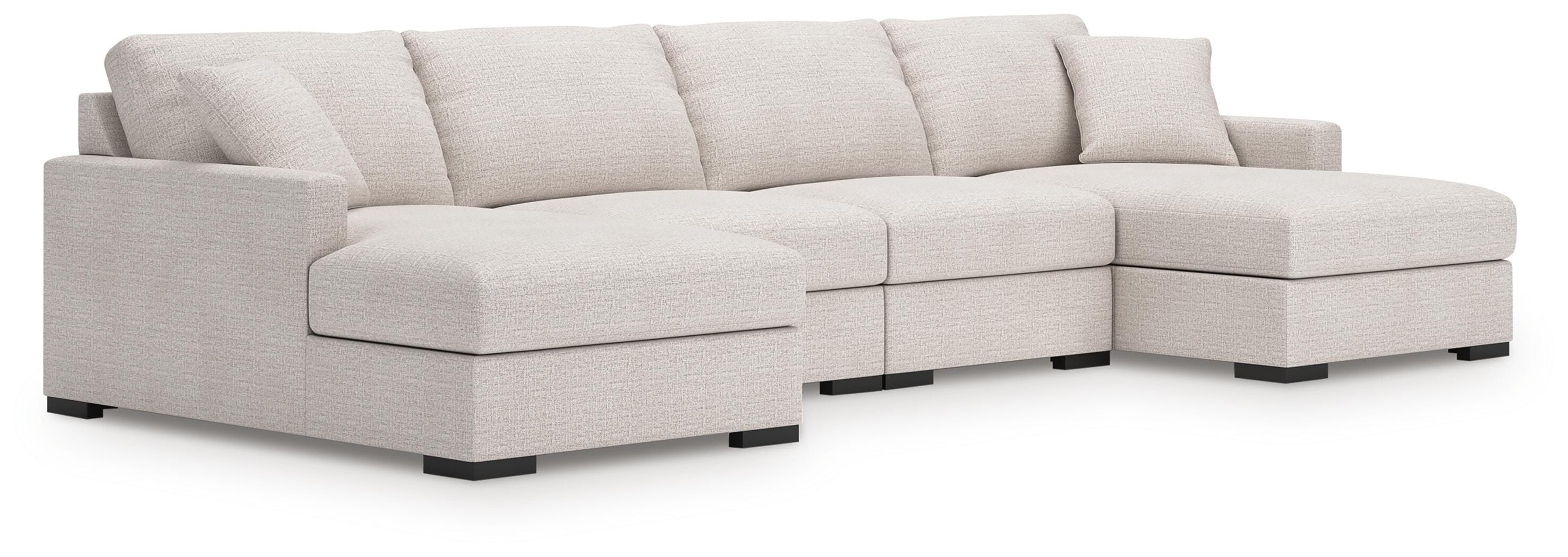 Omaha by Ashley 4-Piece Modular Next-Gen Nuvella&trade; Performance Fabric Sectional with Double Chaise