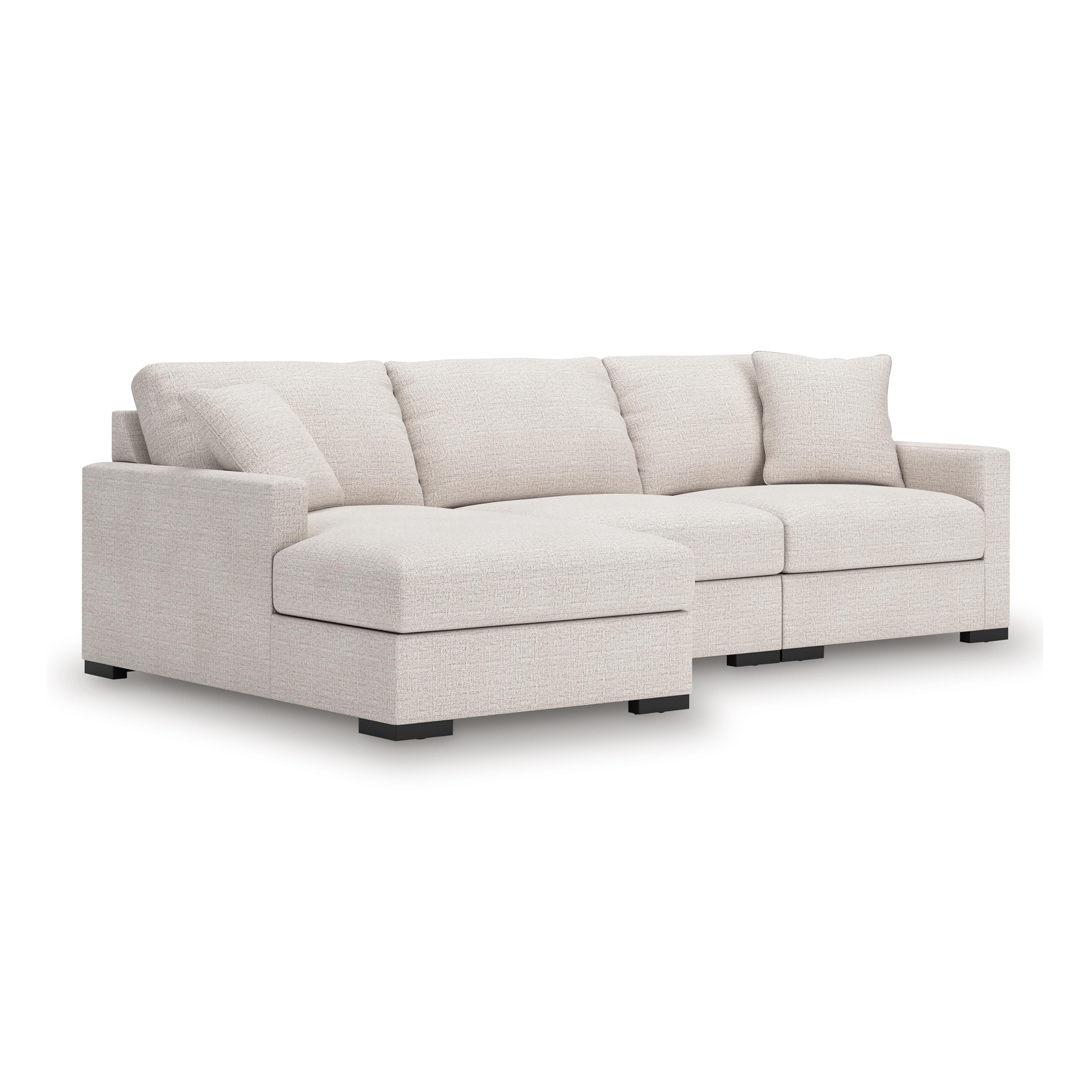 Omaha by Ashley 3-Piece Modular Next-Gen Nuvella Performance Fabric Sofa Chaise, Stone