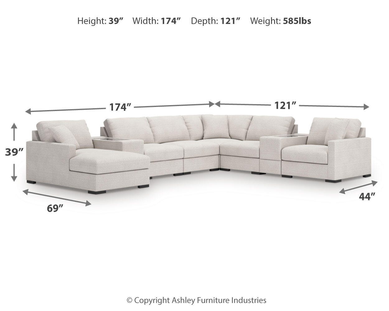 Seccional Omaha by Ashley de 8 piezas con chaise longue y consolas de almacenamiento - image 3