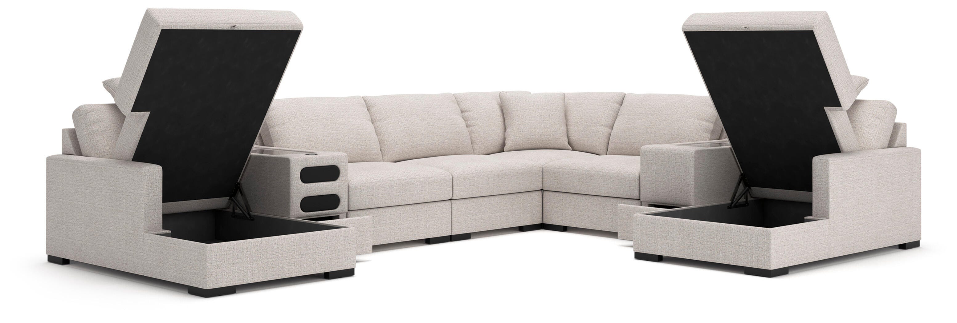 Omaha by Ashley 8-Piece Double Storage Chaise Sectional with Audio and Storage Consoles - image 2