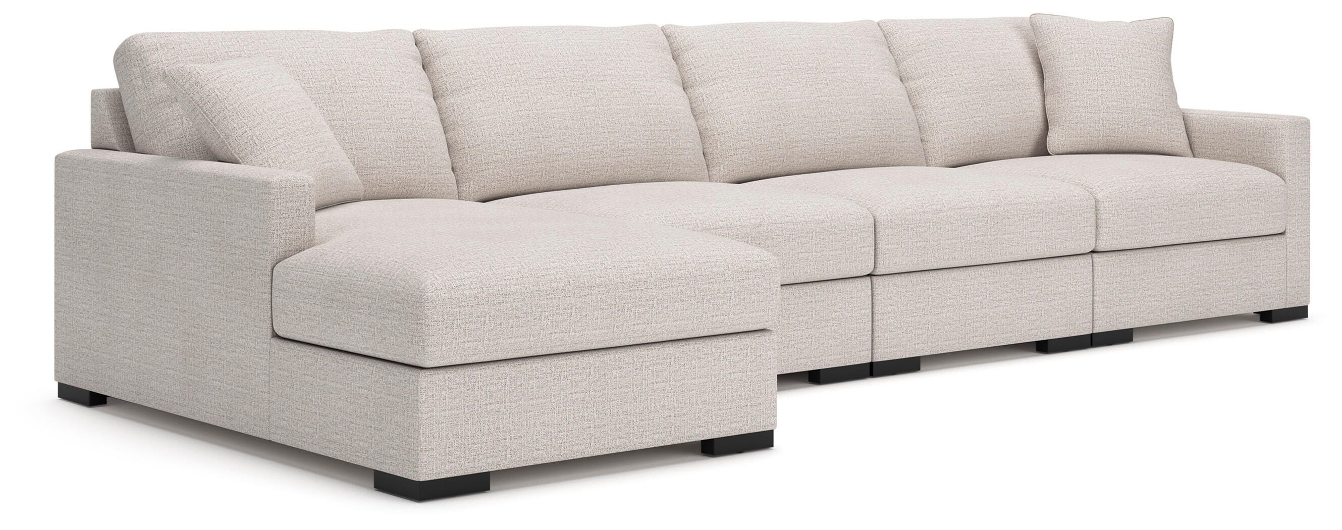 Omaha by Ashley 4-Piece Modular Next-Gen Nuvellaâ„¢ Performance Fabric Sectional with Storage Chaise, Stone