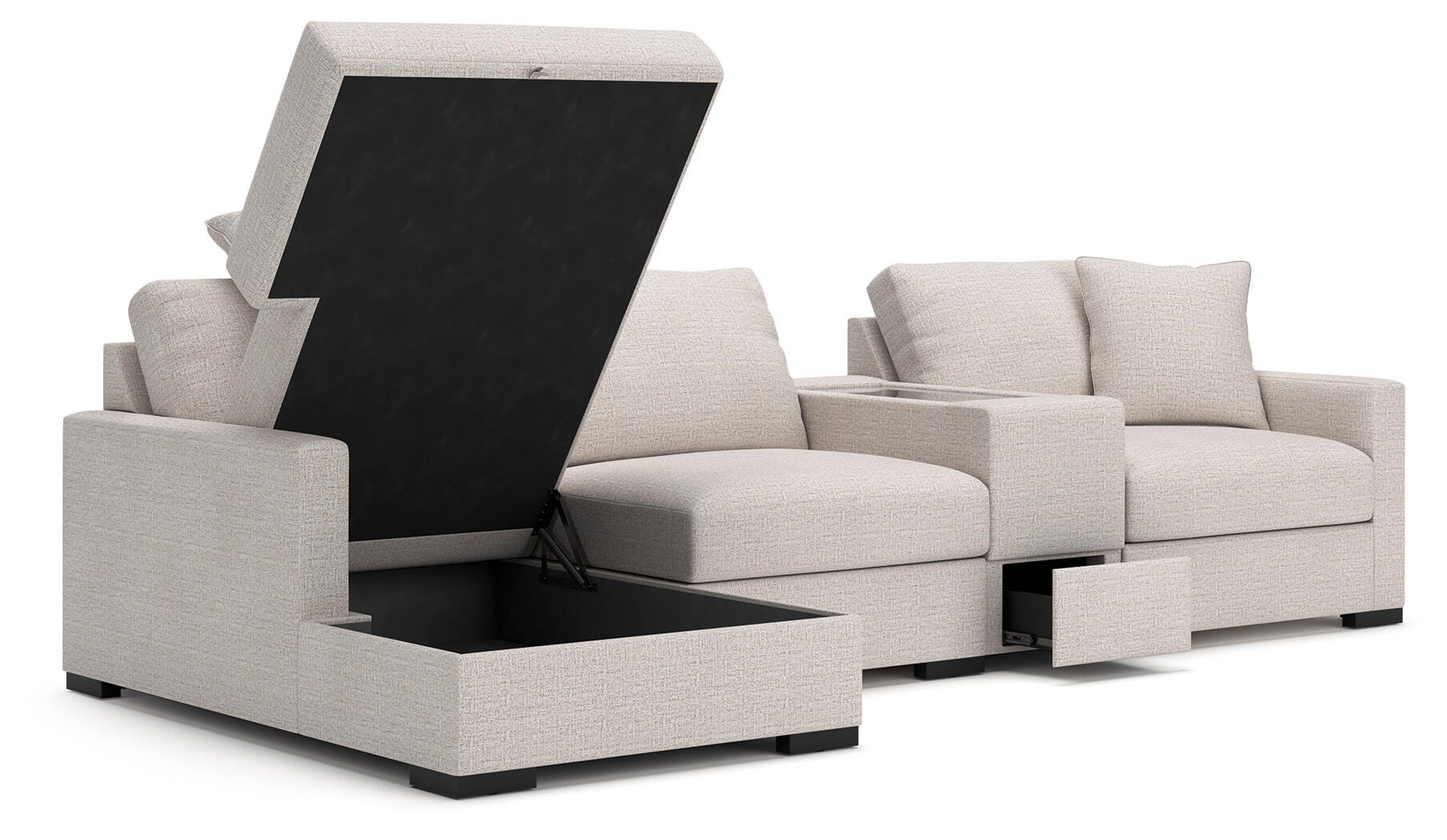 Seccional de 4 piezas Omaha by Ashley con chaise longue y consola de almacenamiento - image 2