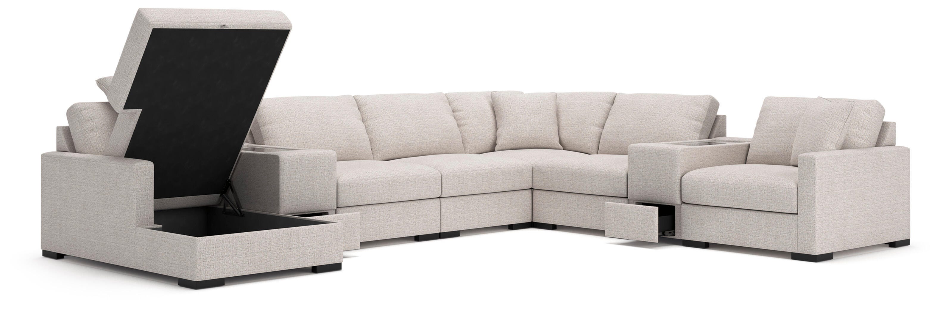 Seccional Omaha by Ashley de 8 piezas con chaise longue y consolas de almacenamiento - image 2