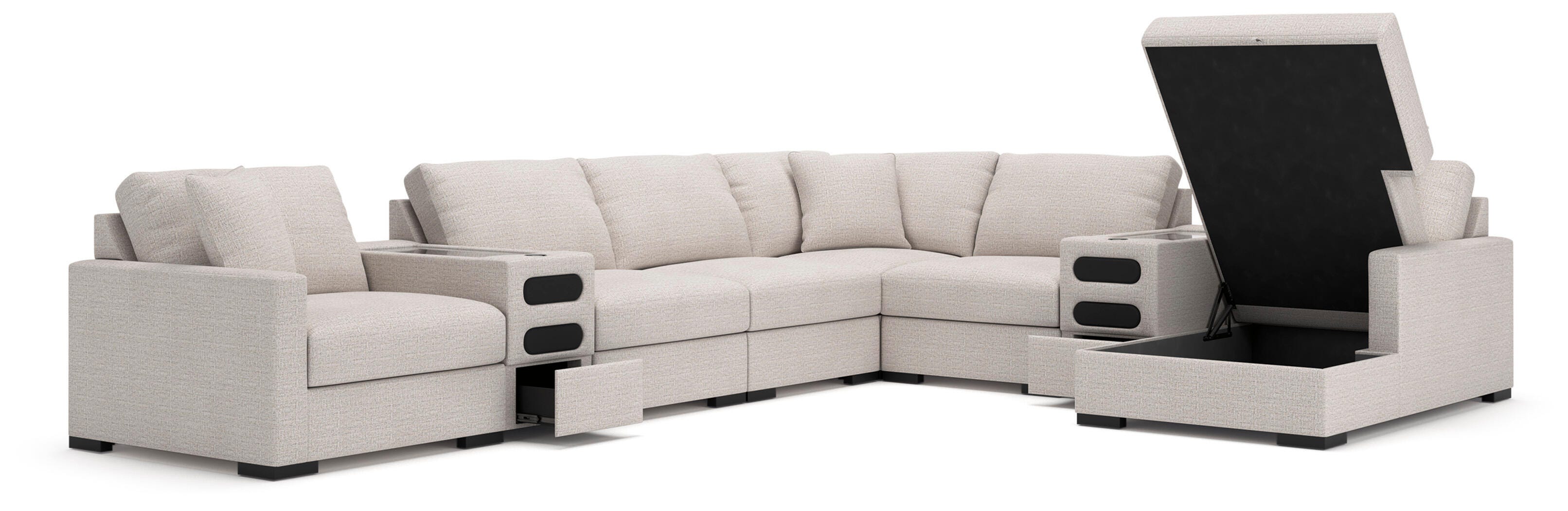 Seccional Omaha by Ashley de 8 piezas con diván con espacio de almacenamiento y consolas de audio - image 2