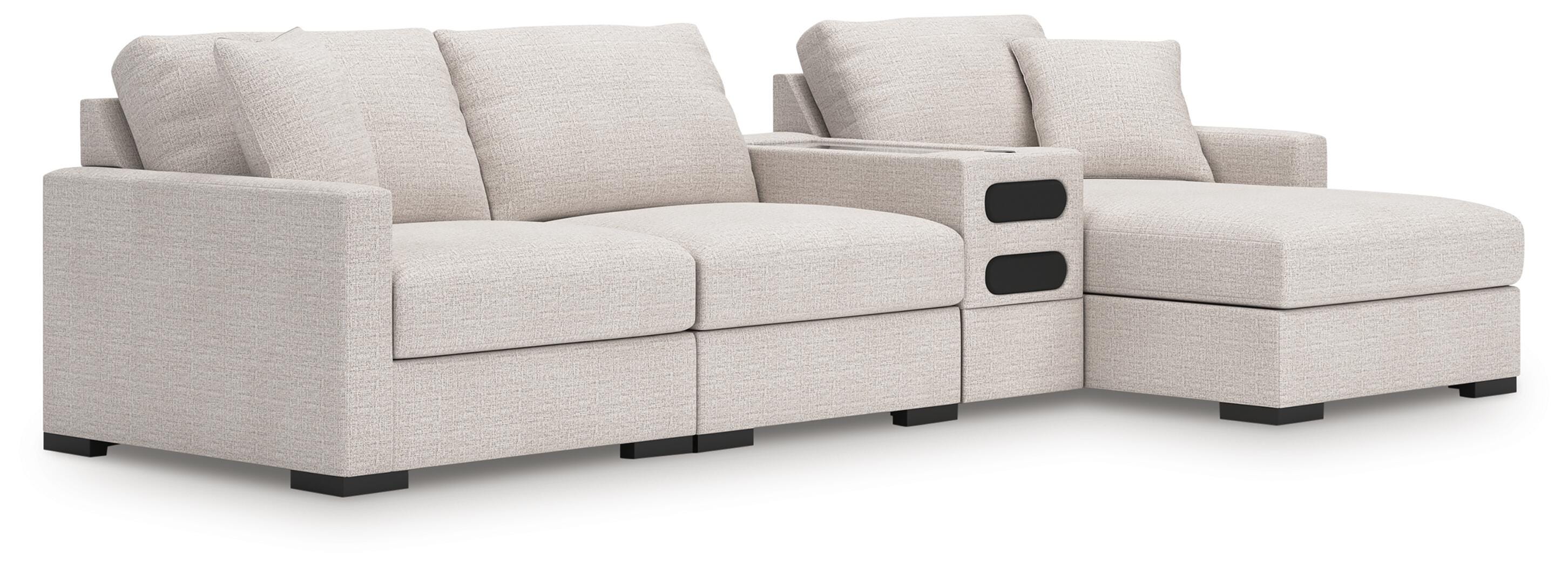 Omaha by Ashley 4-Piece Sectional with Chaise and Audio Console - image 1
