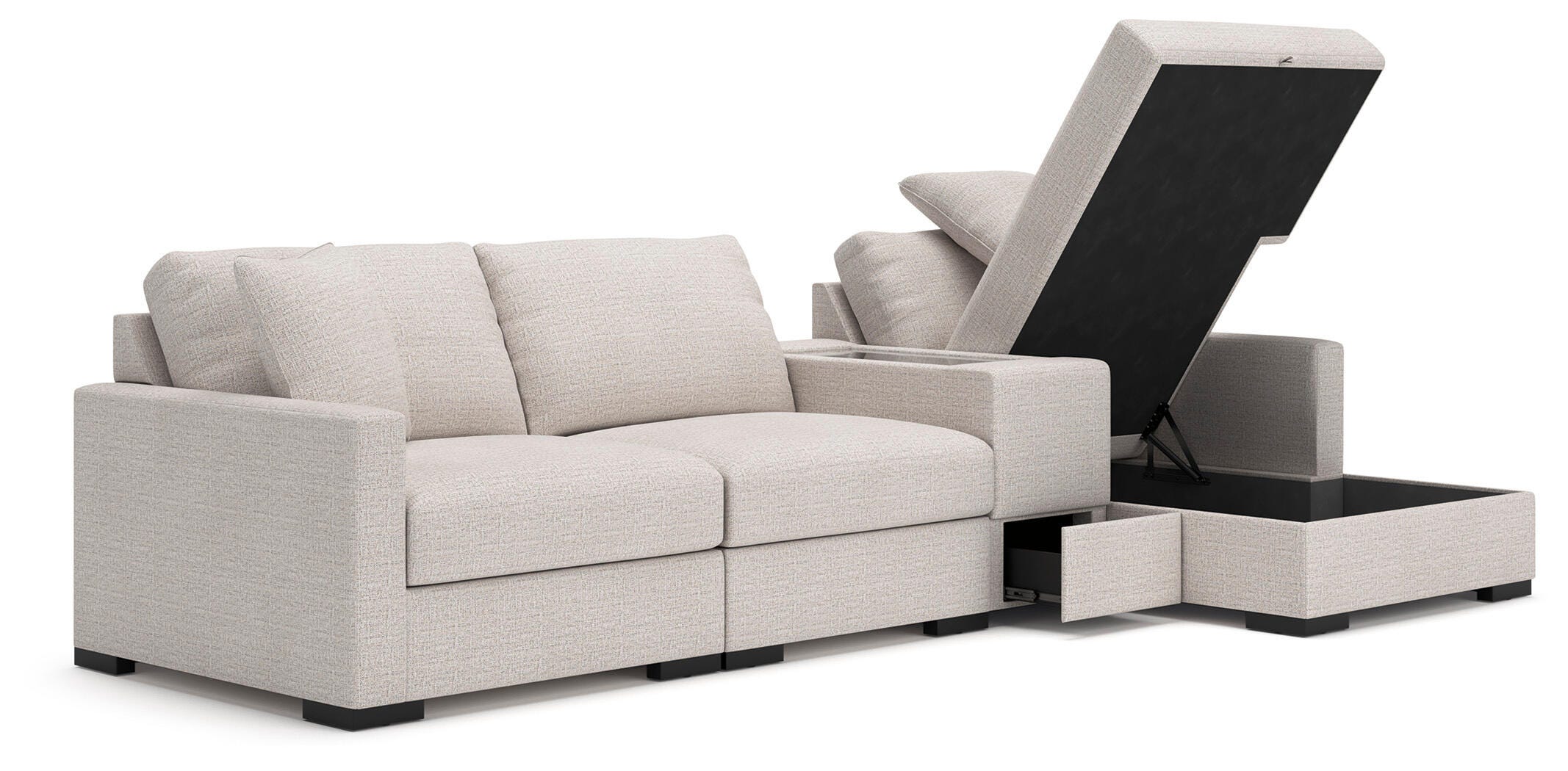Seccional de 4 piezas Omaha by Ashley con chaise longue y consola de almacenamiento - image 2