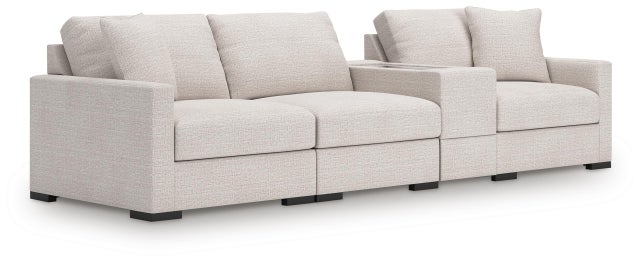Omaha by Ashley 4-Piece Modular Next-Gen Nuvella™ Performance Fabric Sectional with Storage Console