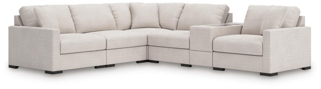 Omaha by Ashley 6-Piece Modular Next-Gen Nuvella™ Performance Fabric Sectional with Storage Console