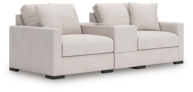 Omaha by Ashley 3-Piece Modular Next-Gen Nuvella™ Performance Fabric Loveseat with Storage Console