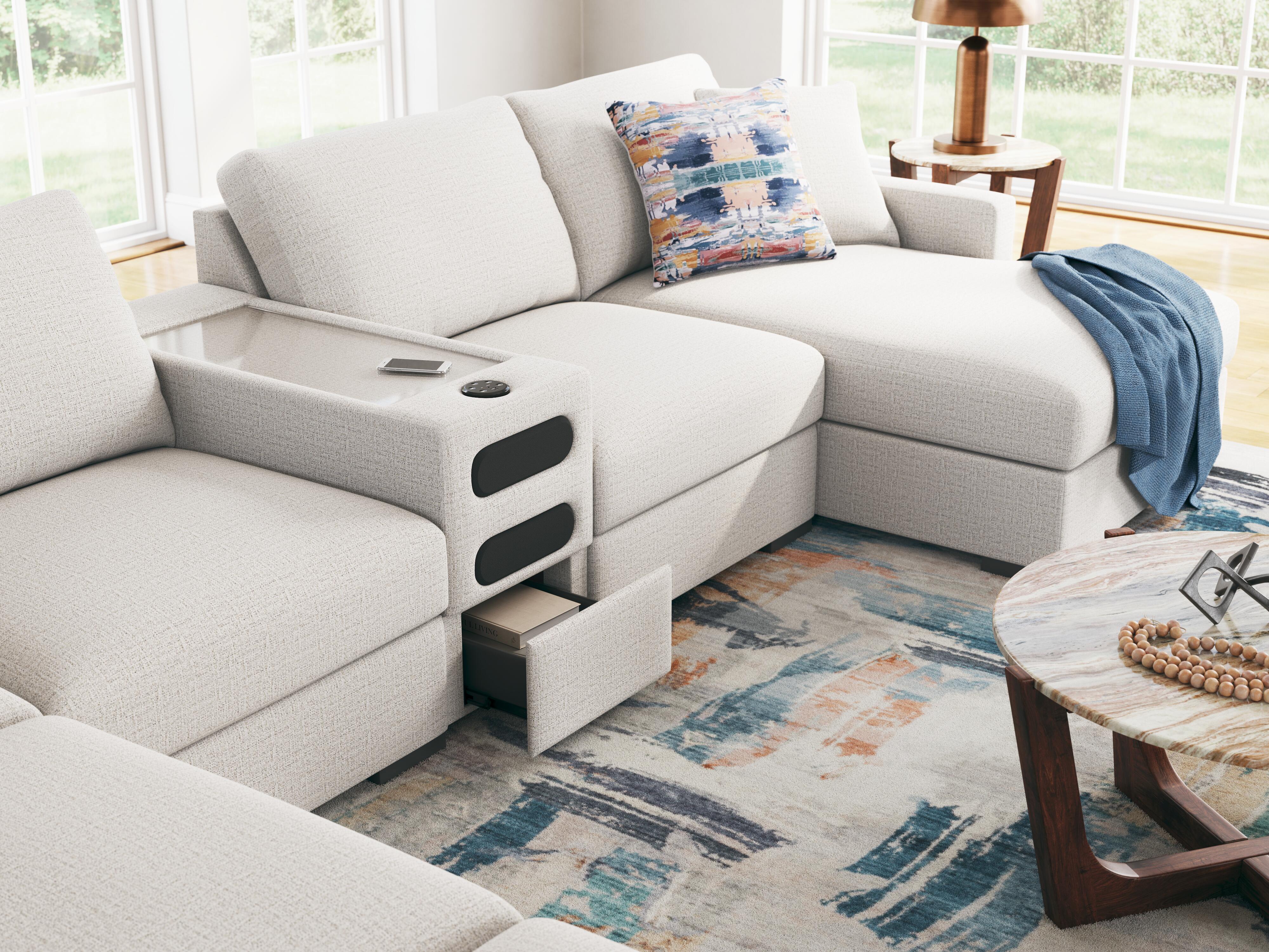 Omaha by Ashley 8-Piece Sectional with Audio System and Chaise - image 6